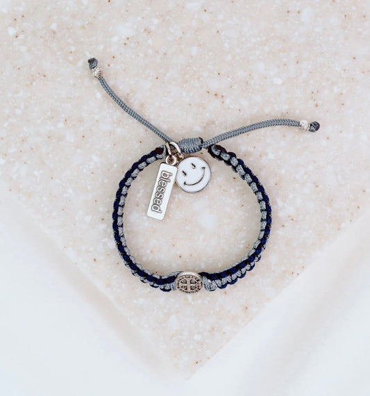 Pray. Hope. Don't Worry. Bracelet for Kids (Black and Grey)
