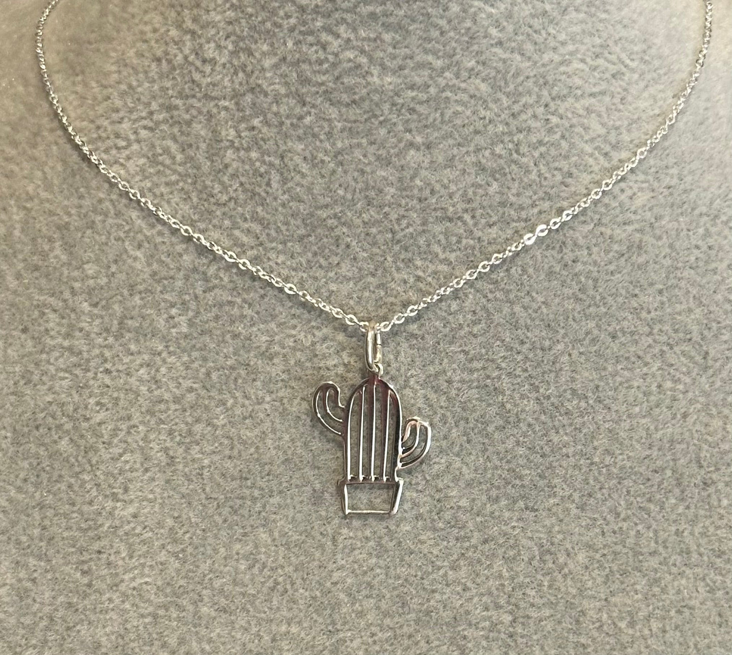 Saguaro Sterling Silver Cactus Necklace