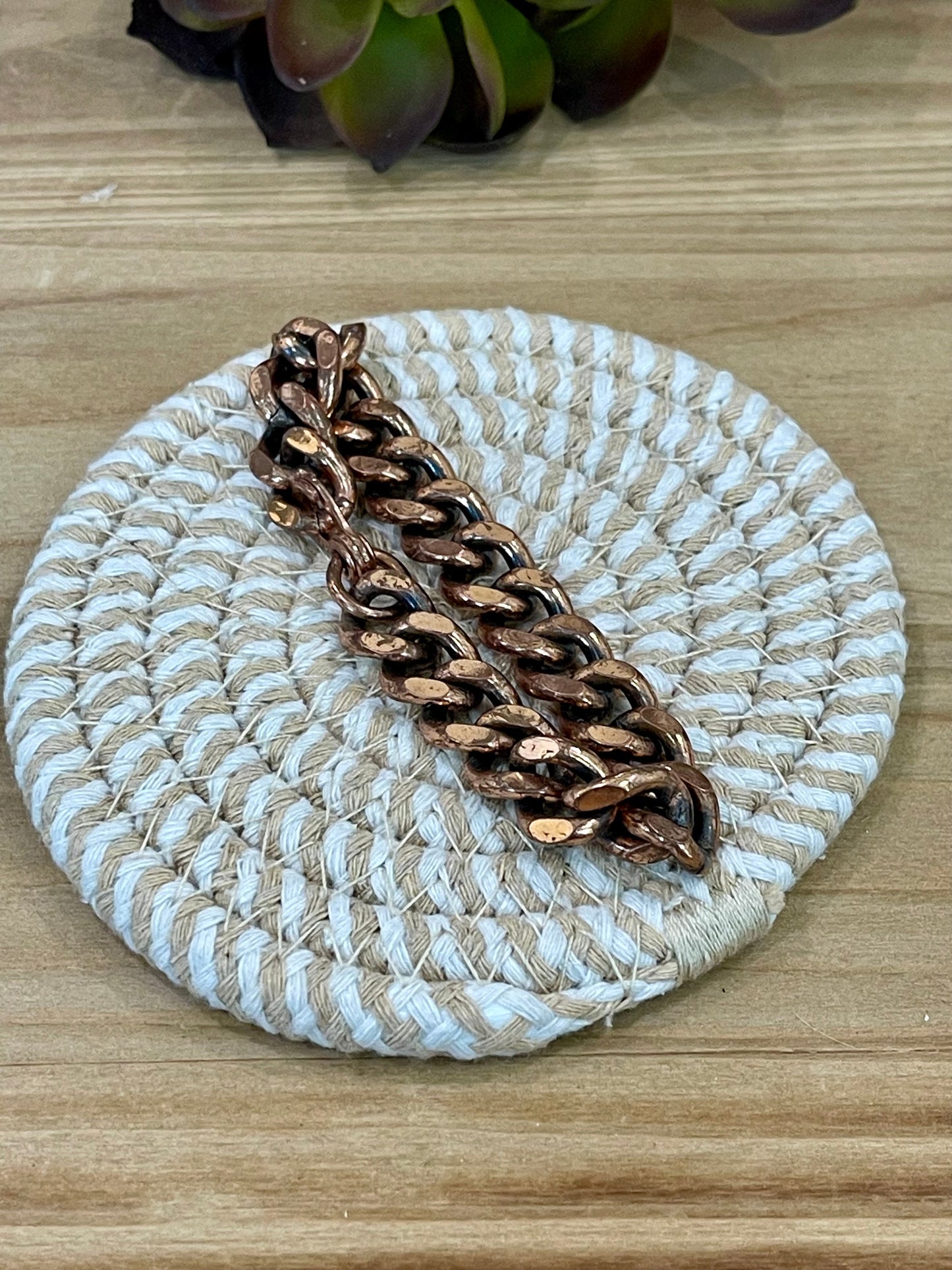 Vintage Handmade Copper Chain Bracelet