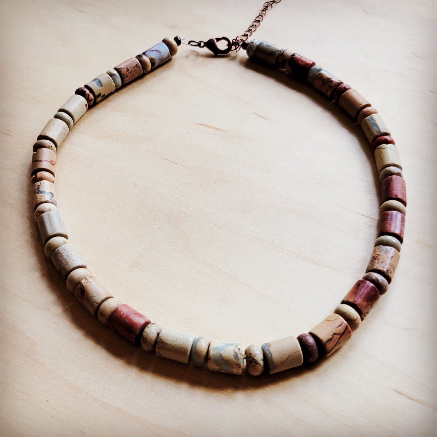 *Genuine Aqua Terra Collar Length Barrel Beaded Necklace 263b*