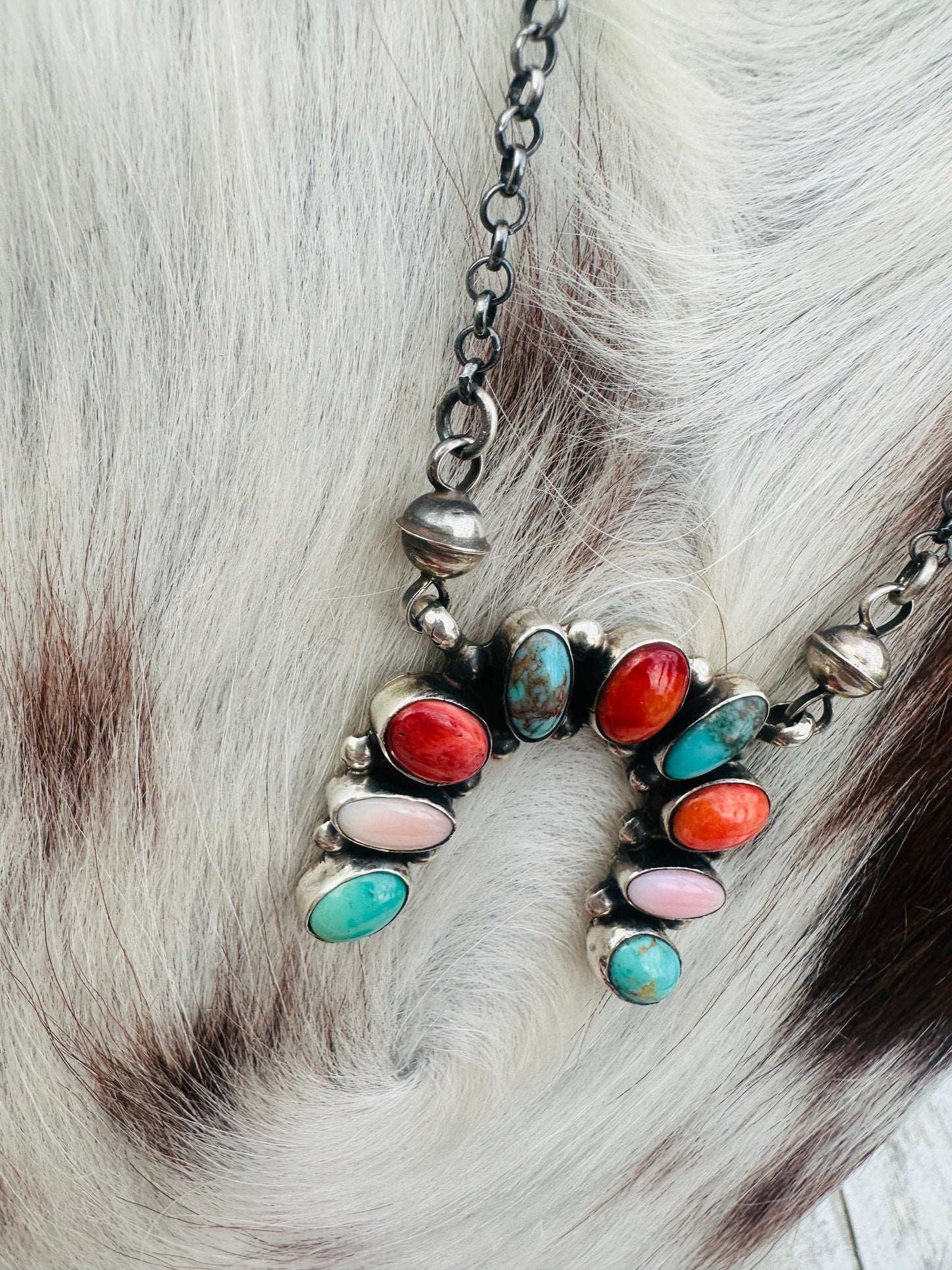 Handcrafted Multi Stone & Sterling Silver Naja Necklace by Jacqueline Silver
