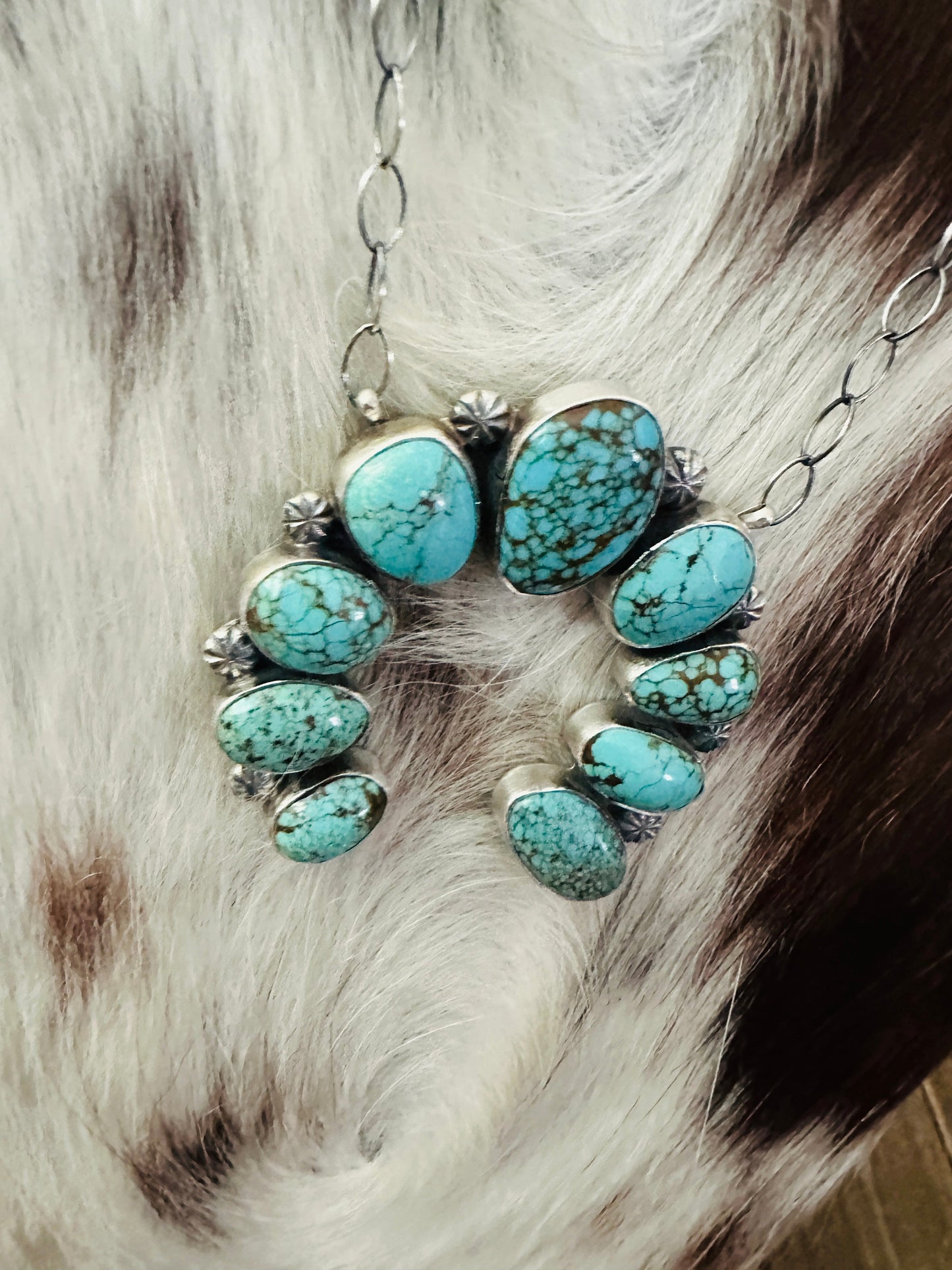 Handcrafted Sterling Silver & Turquoise Naja Necklace by Jameson Garcia