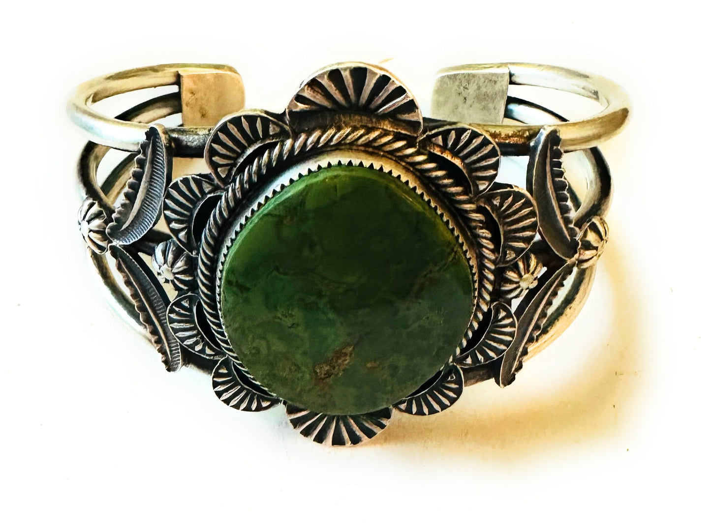 Navajo Sterling Silver & Royston Turquoise Cuff Bracelet By Kevin Billah