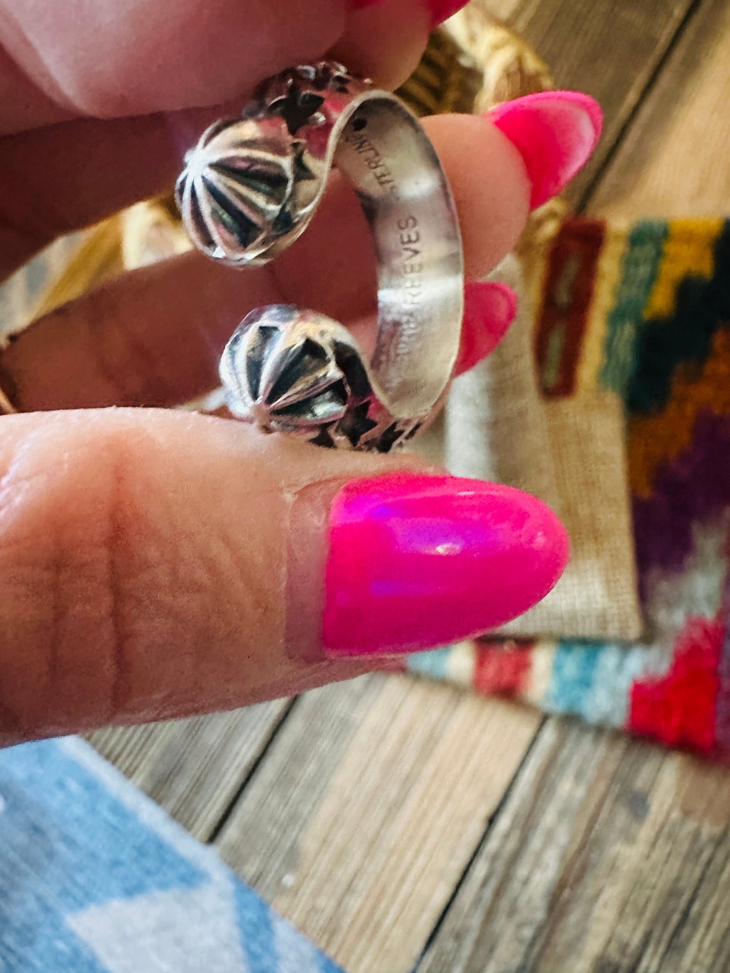 Handcrafted Sterling Silver Band Ring Size 8 by Sunshine Reeves