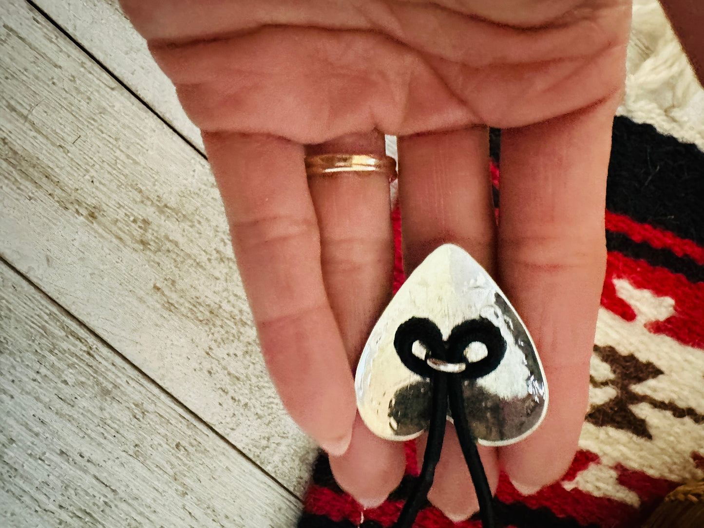 Handcrafted Hand Stamped Sterling Silver Heart Hair Tie
