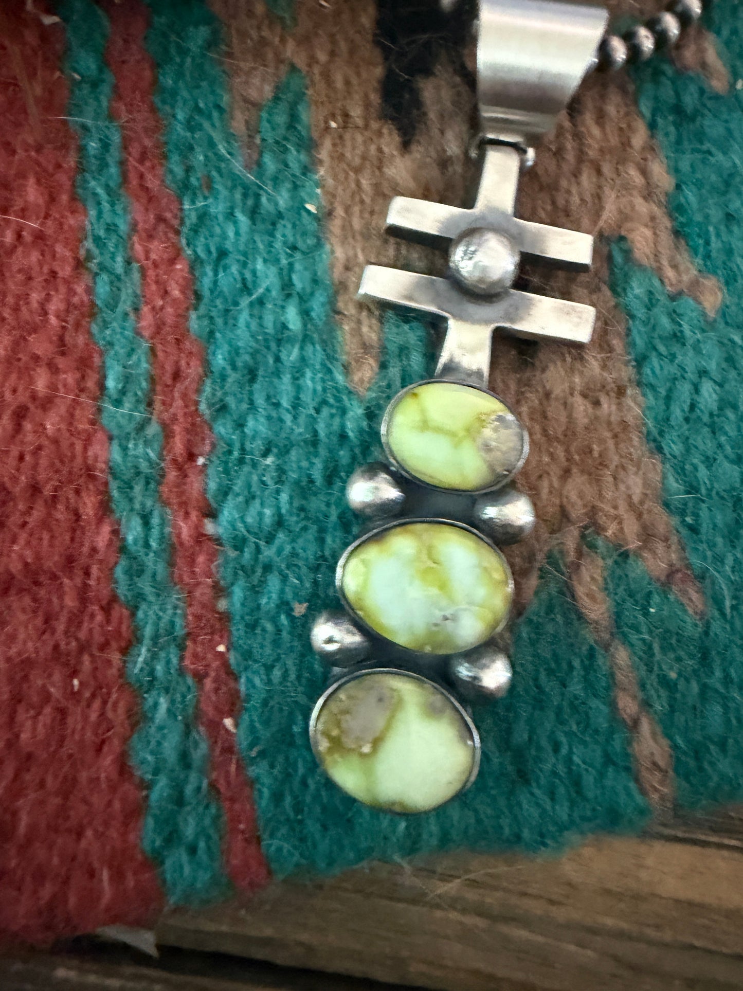 Handcrafted Sterling Silver & Sonoran Gold Turquoise Pendant by Chimney Butte