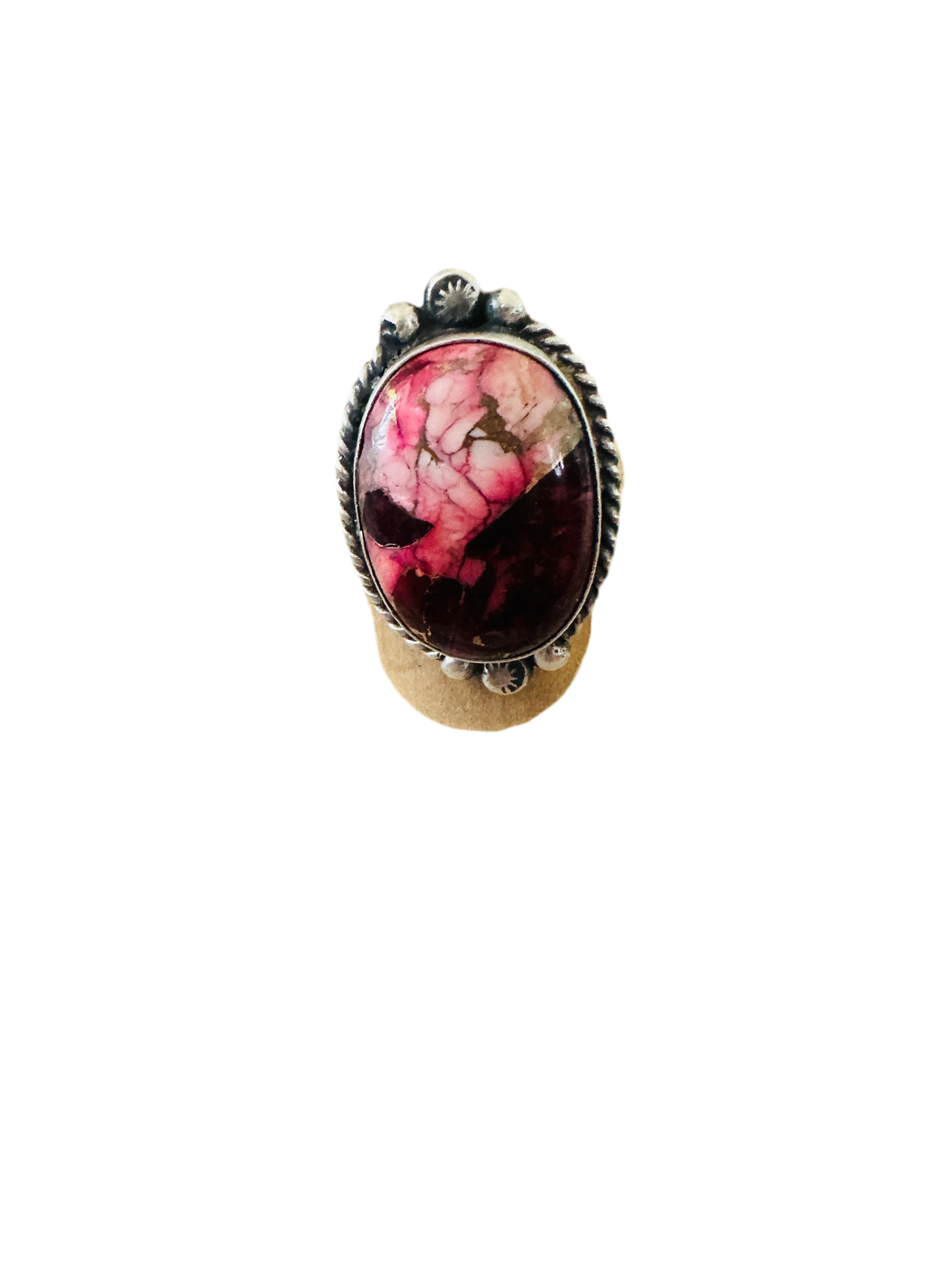 Handcrafted Sterling Silver & Rose Dahlia Adjustable Ring
