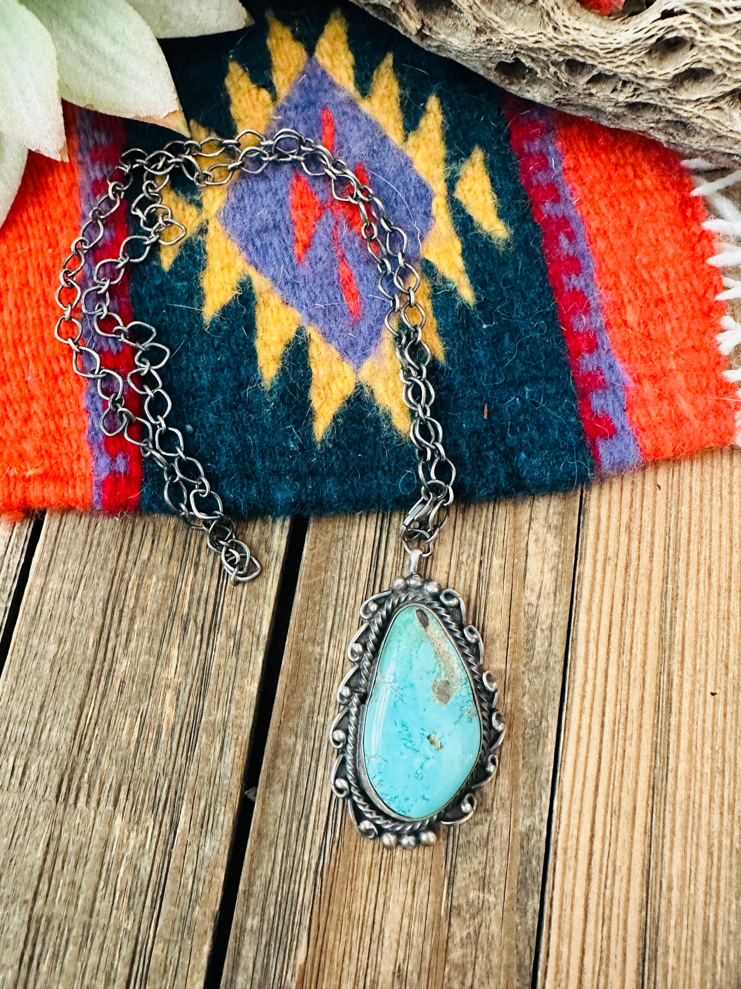 Navajo Sterling Silver & Turquoise Necklace