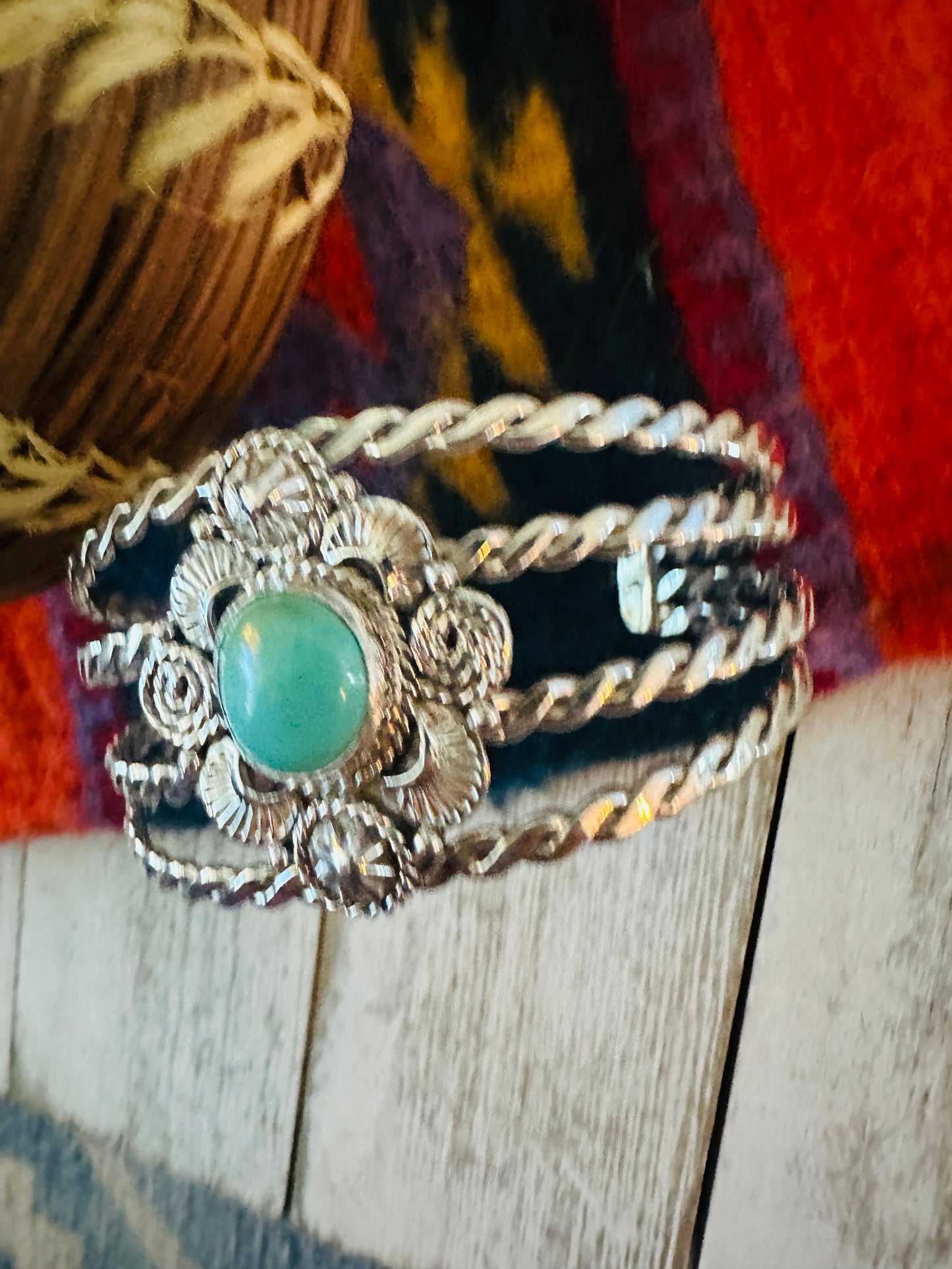 Handcrafted Sterling Silver & Turquoise Cuff Bracelet