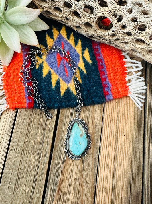 Handcrafted Sterling Silver & Turquoise Necklace