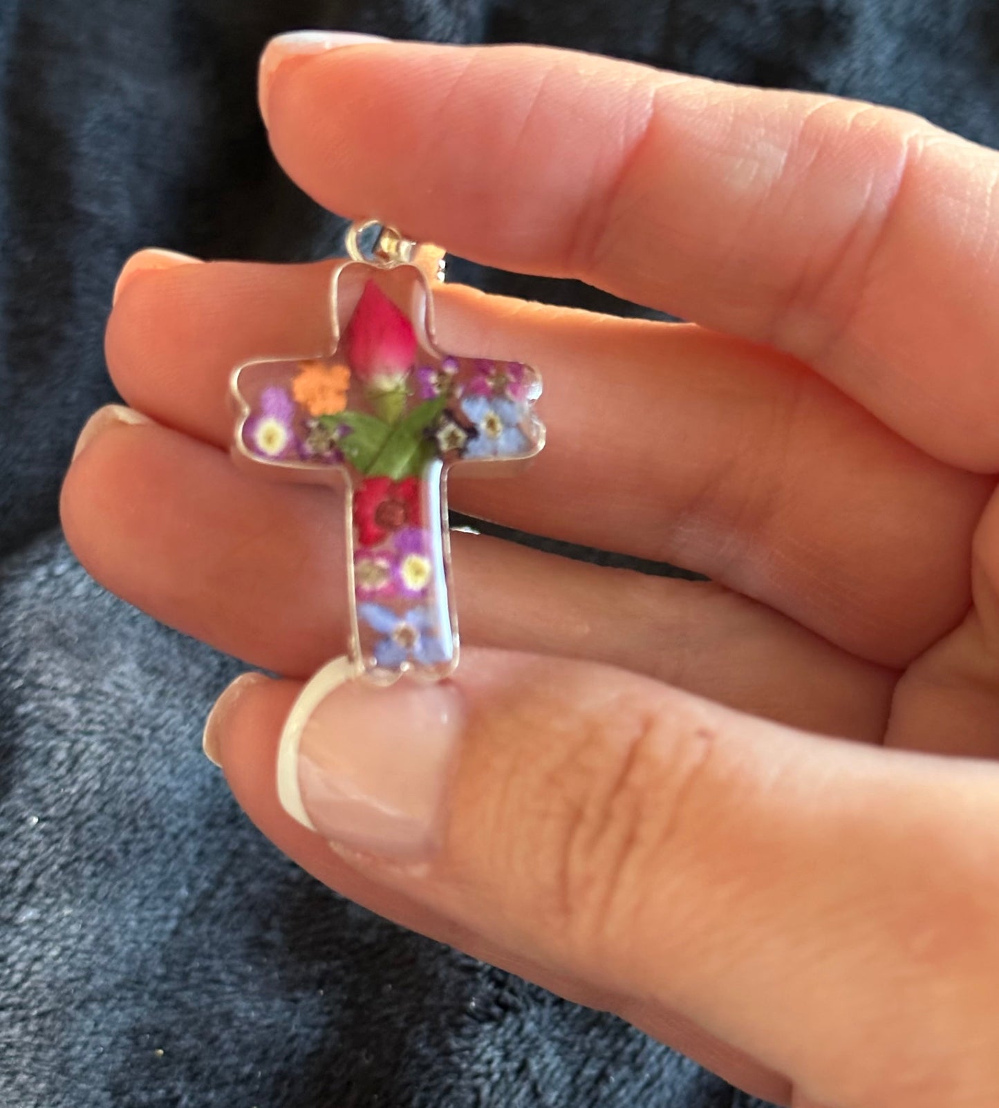Primavera Cross Pendant Sterling Silver Necklace