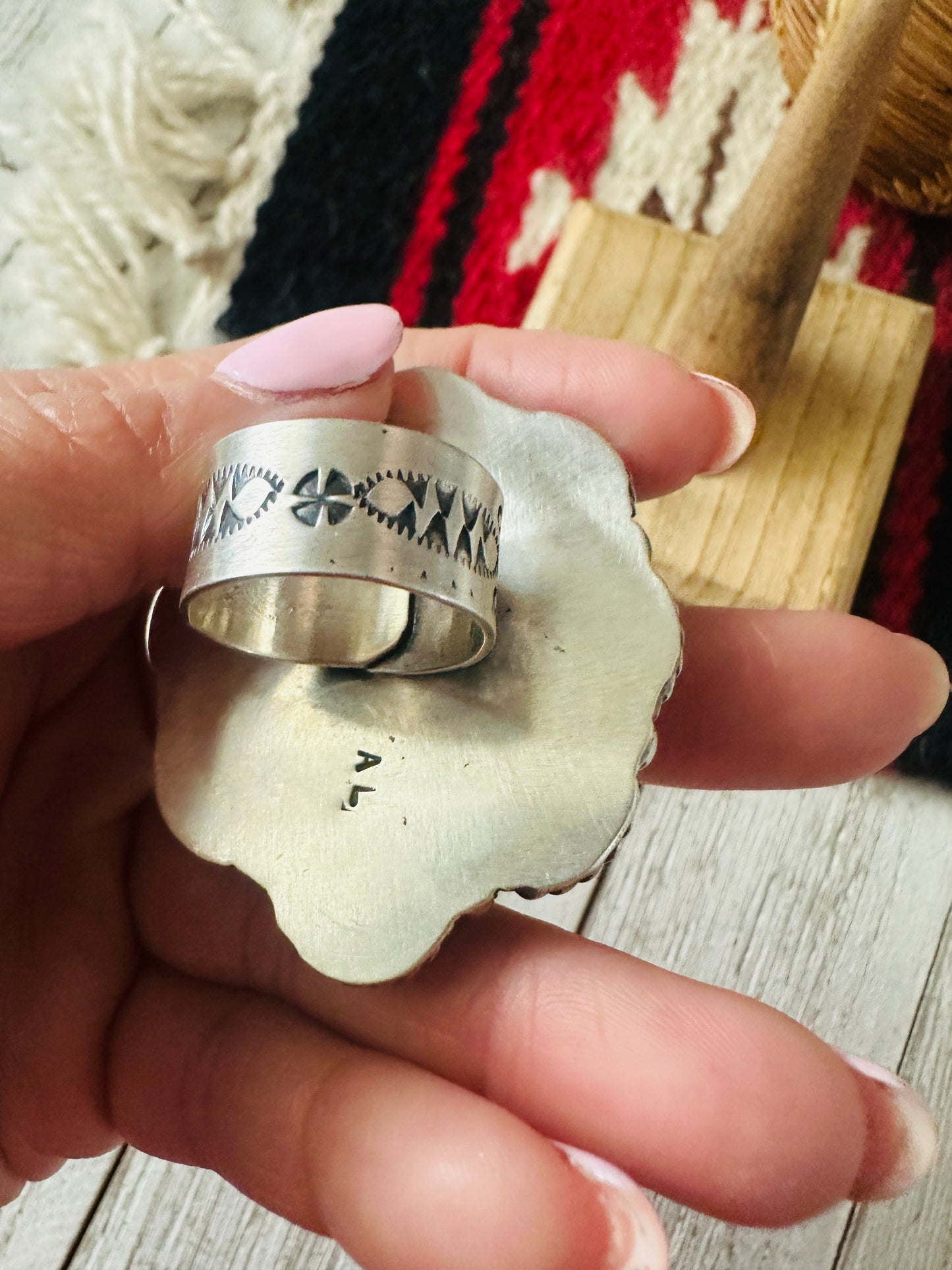 Handcrafted Sterling Silver & Pink Dream Mojave Cluster Adjustable Ring