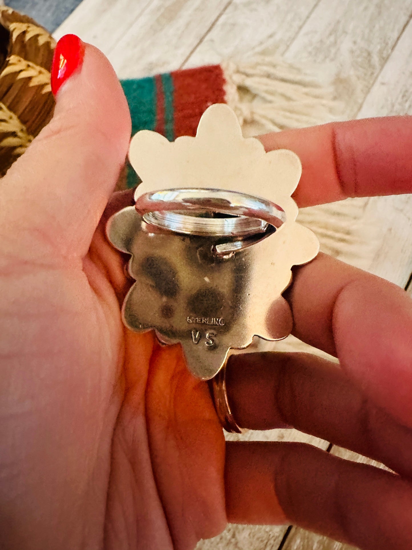 Handcrafted Sterling Silver & Multi Turquoise Cluster Adjustable Ring
