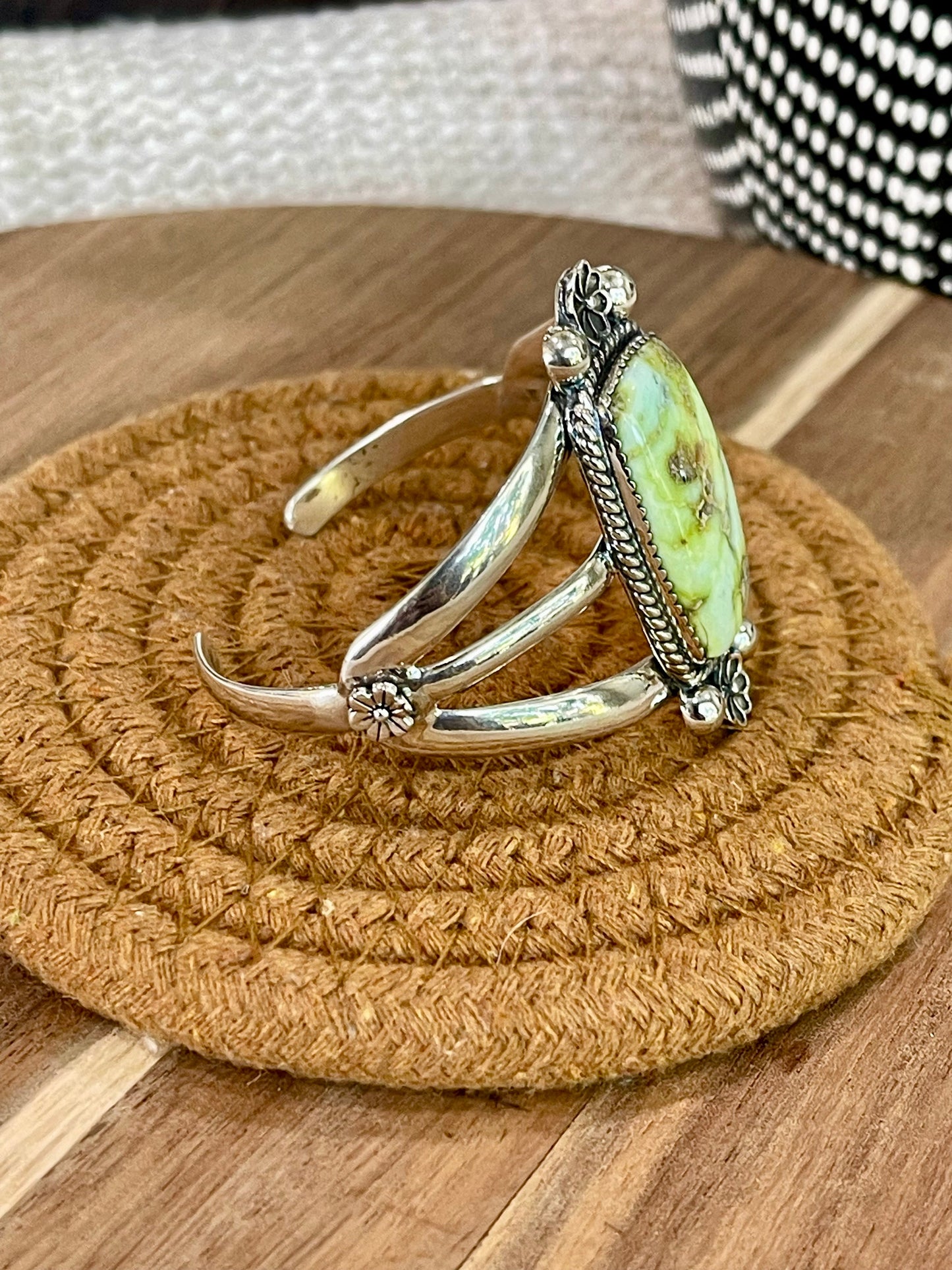 Gorgeous Handmade Sterling Silver & Palomino Cuff Bracelet