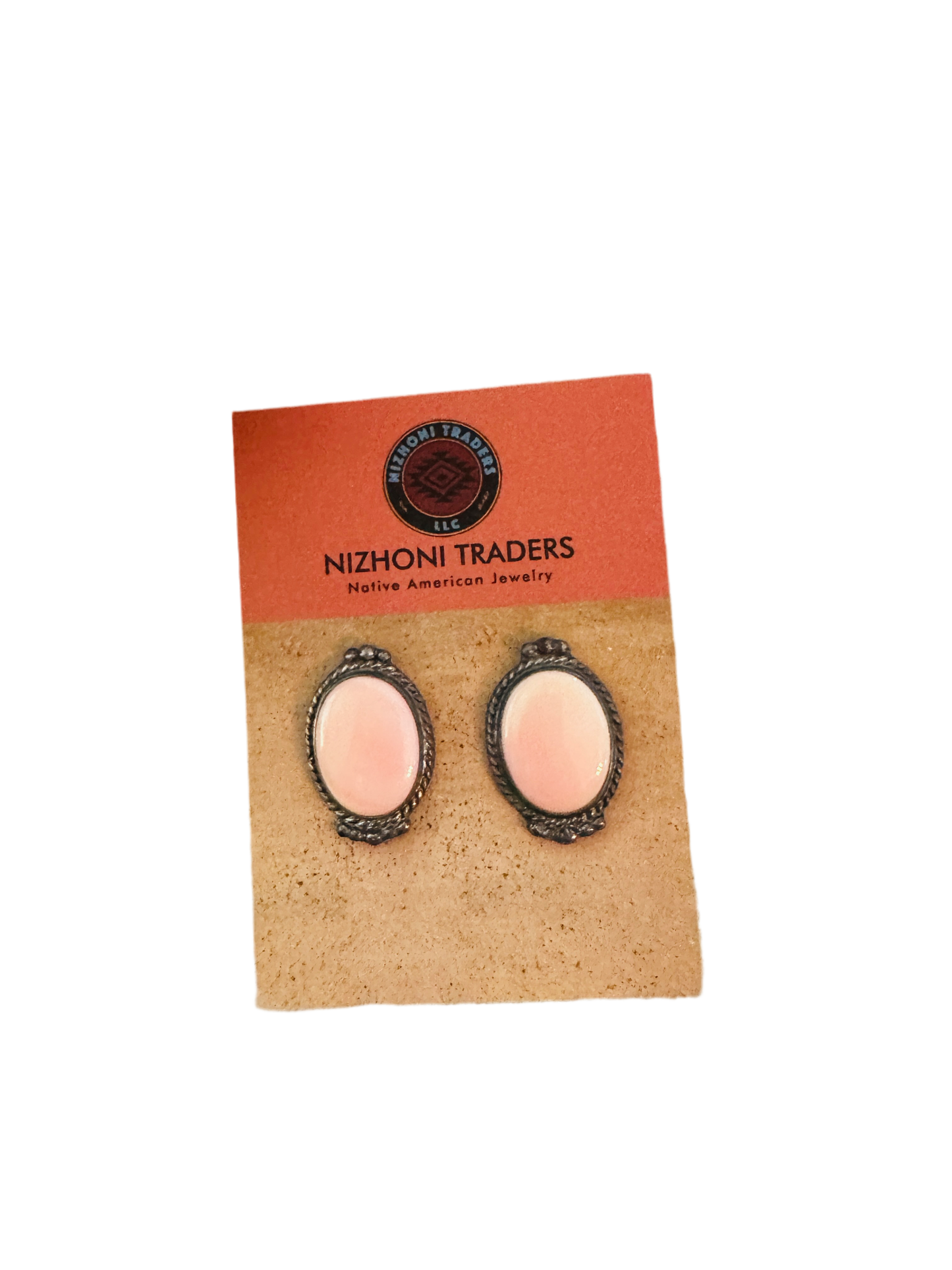 Handcrafted Sterling Silver & Queen Pink Conch Post Earrings