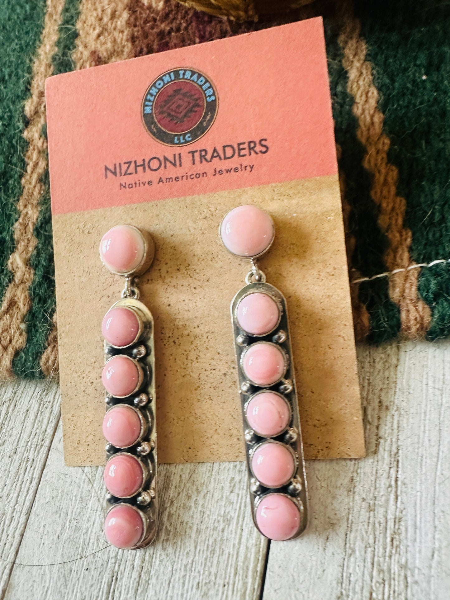Handcrafted Sterling Silver & Queen Pink Conch Dangle Earrings