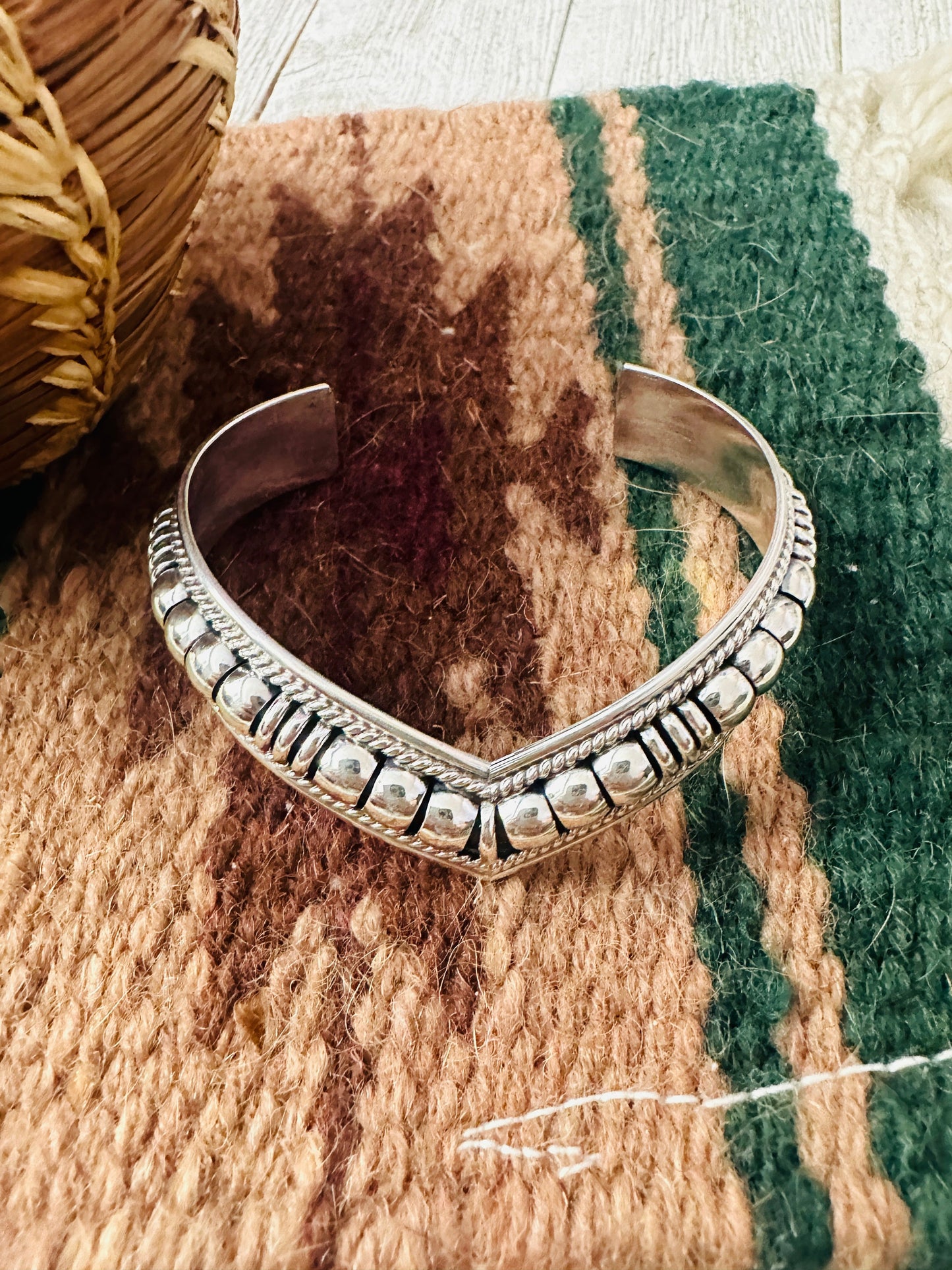 Handcrafted Rolled Sterling Silver Cuff Bracelet