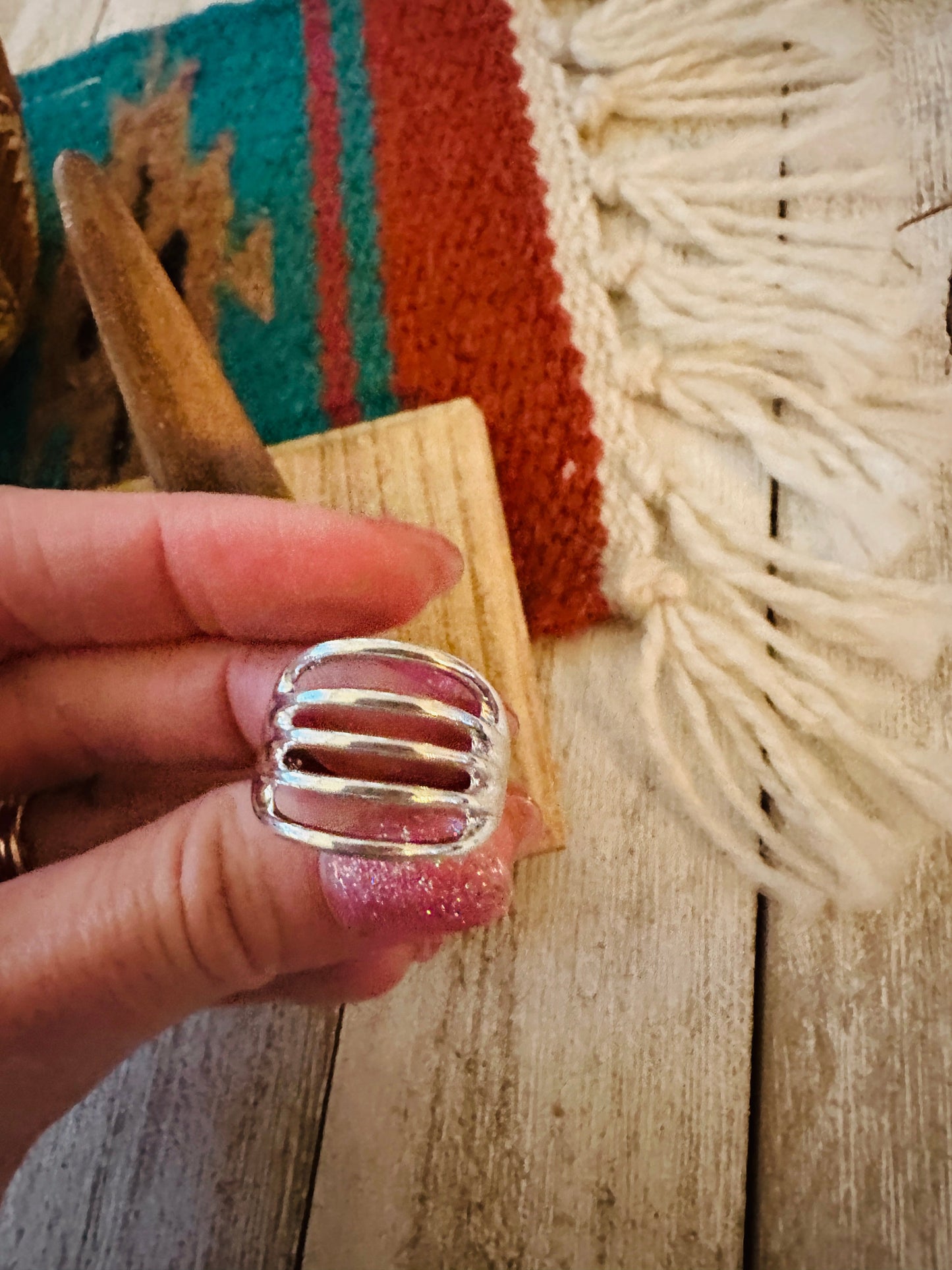 Navajo Sterling Silver Bar Ring