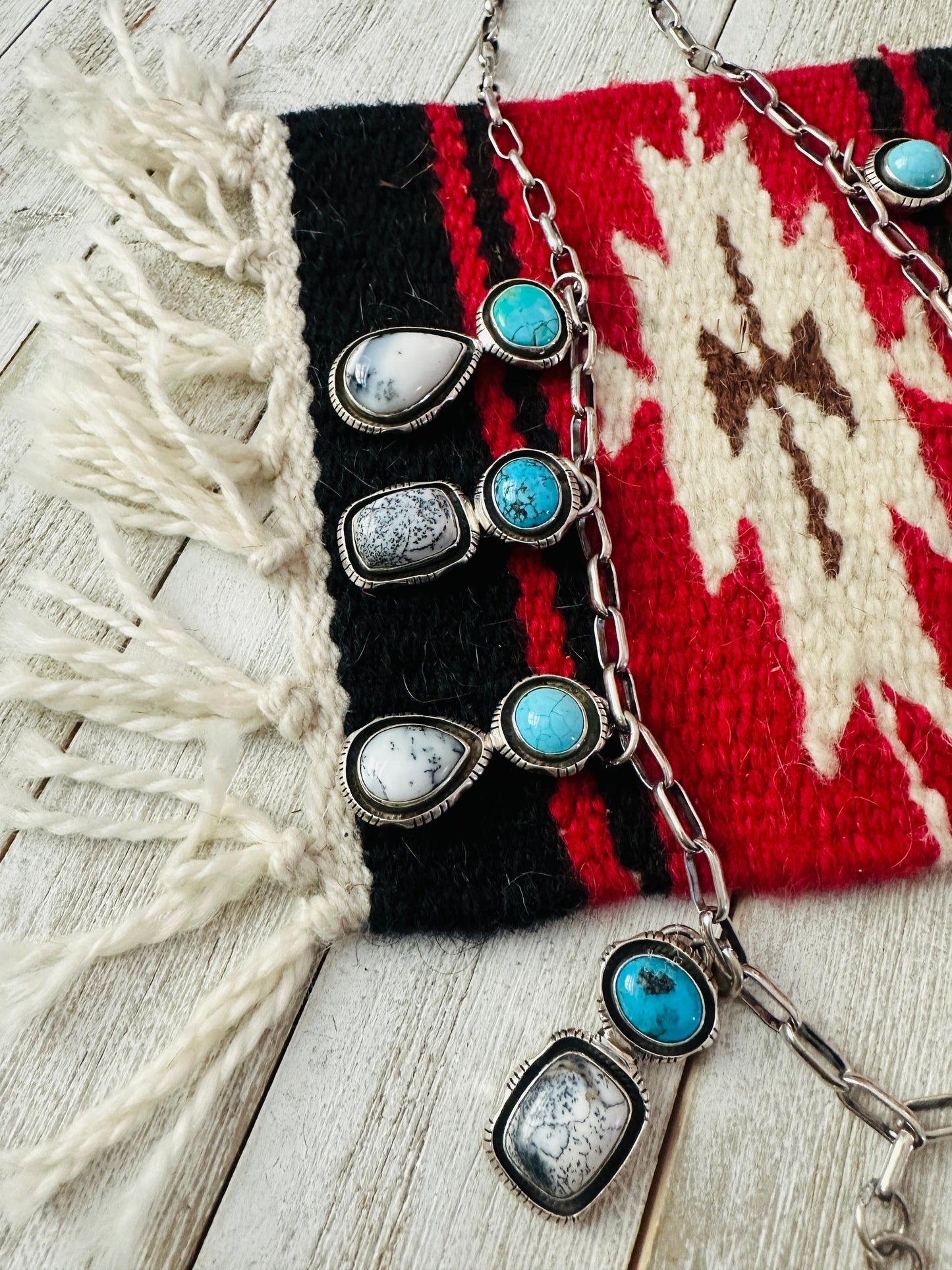 Handcrafted Sterling Silver, Turquoise & White Buffalo Necklace