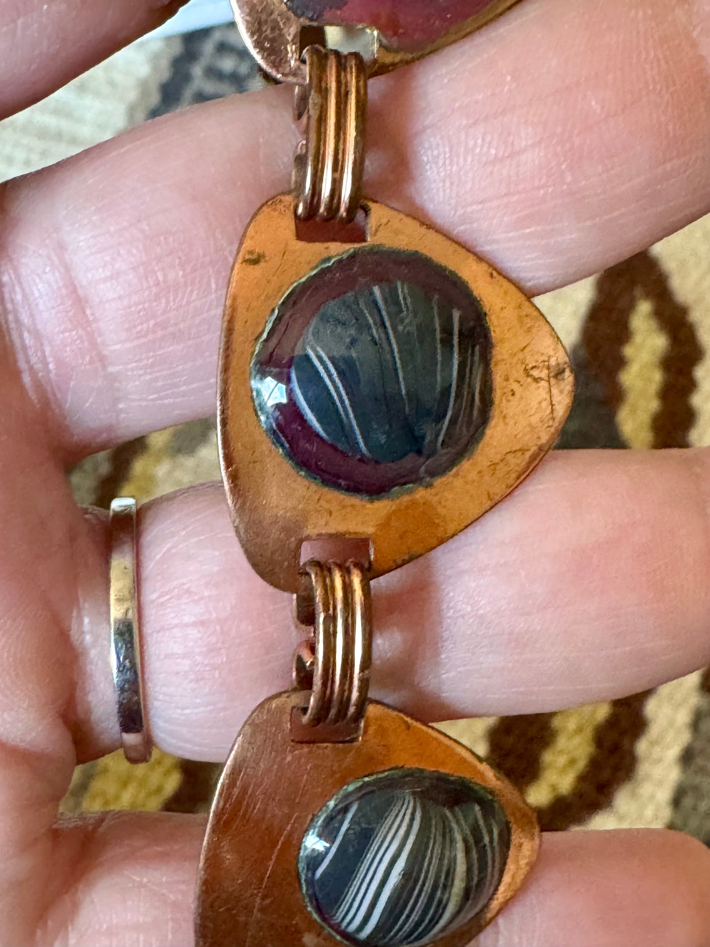 Vintage Handmade Copper Link Bracelet