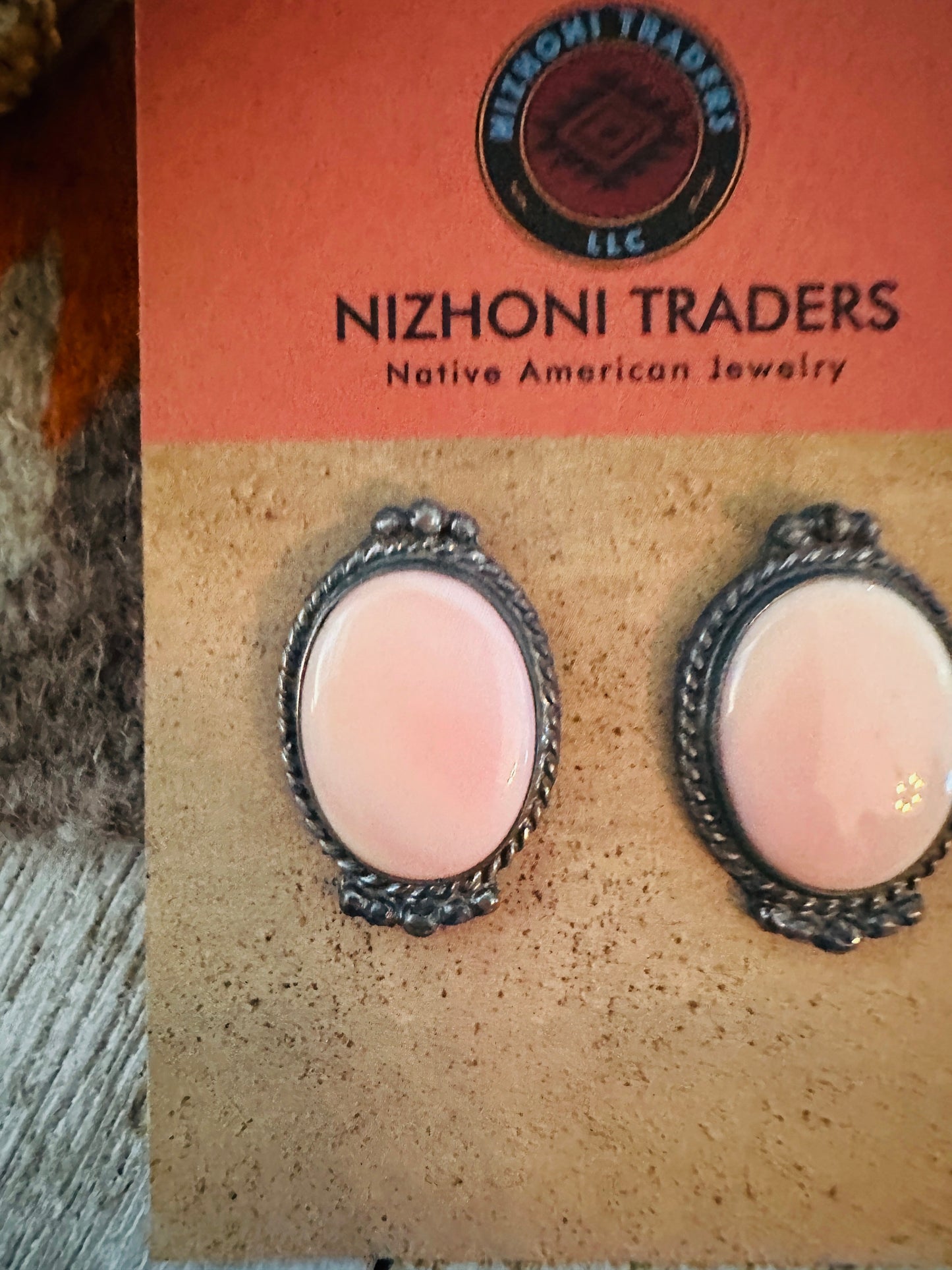 Handcrafted Sterling Silver & Queen Pink Conch Post Earrings