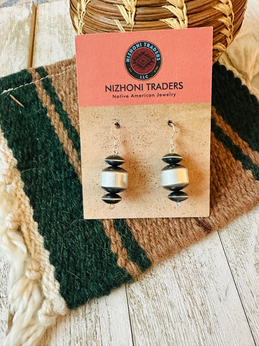 Handcrafted Sterling Silver Beaded Dangle Earrings