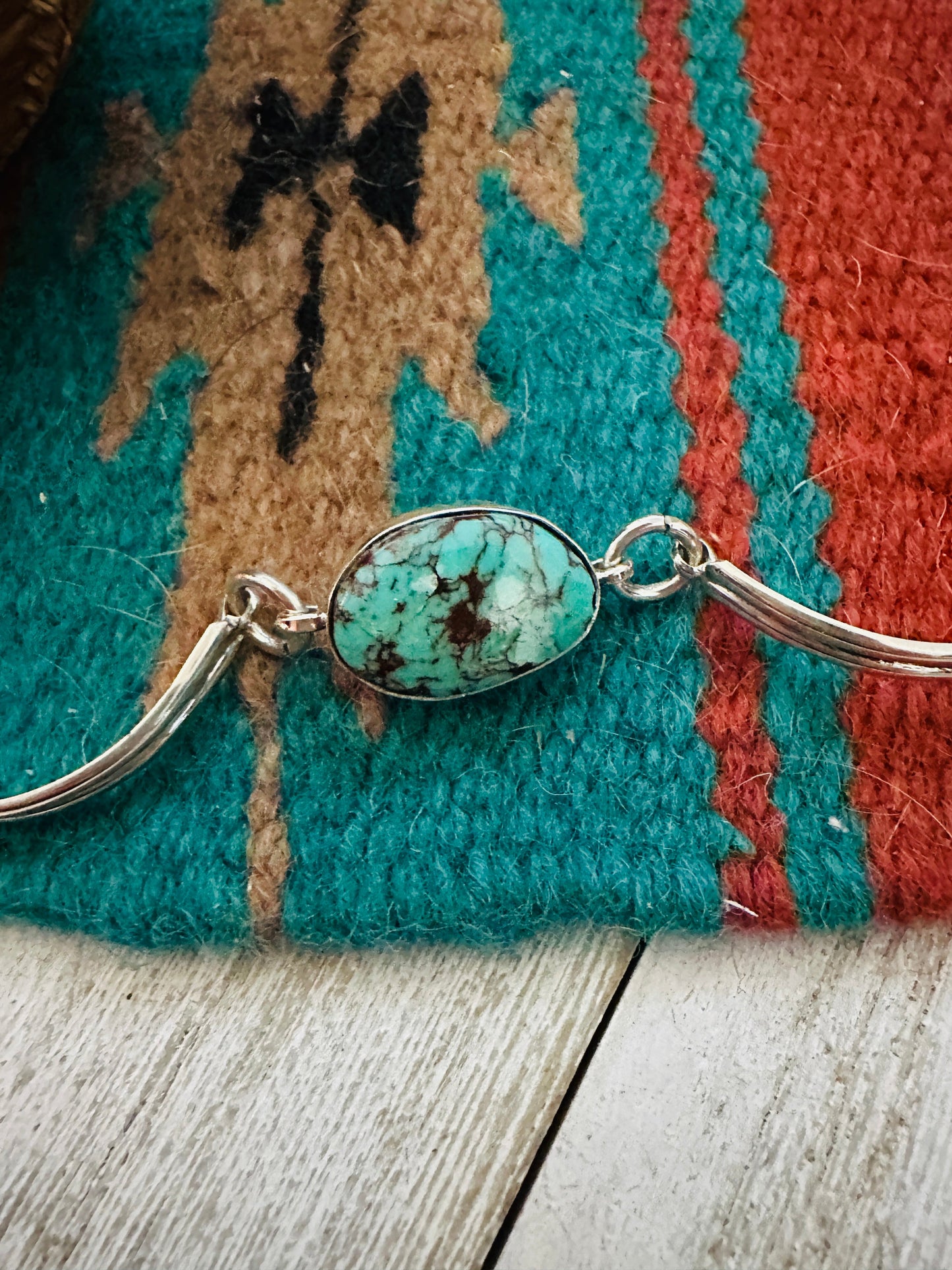 Navajo Turquoise & Sterling Silver Floating Link Bracelet