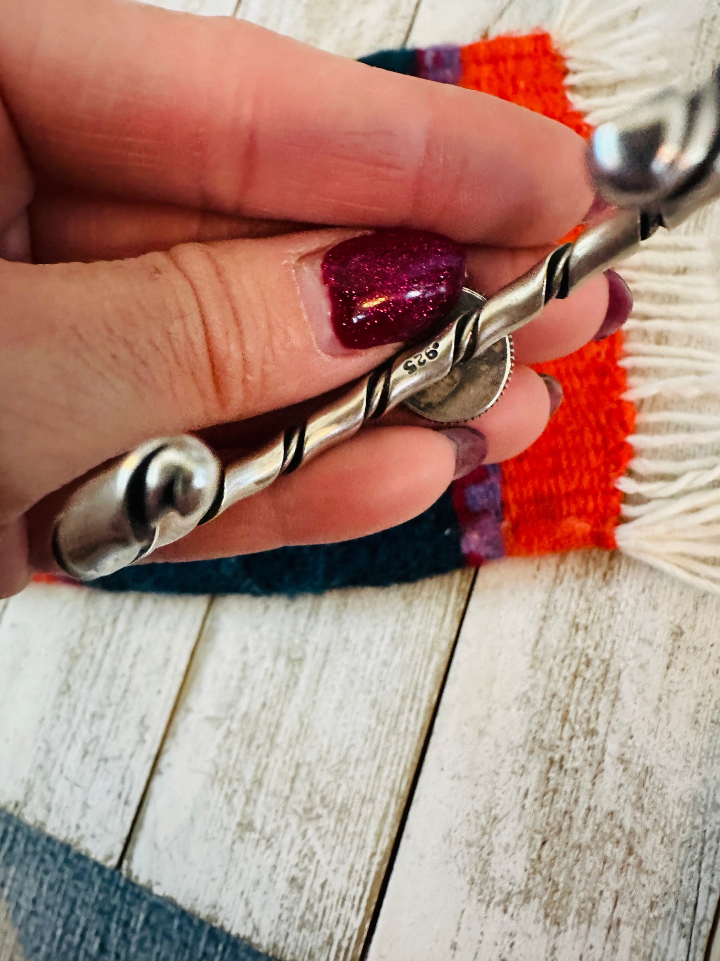 Handcrafted Sterling Silver & Kingman Turquoise Cuff Bracelet