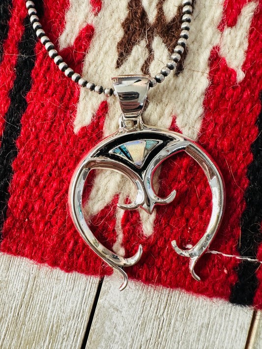 Handcrafted Sterling Silver & Opal Inlay Naja Pendant
