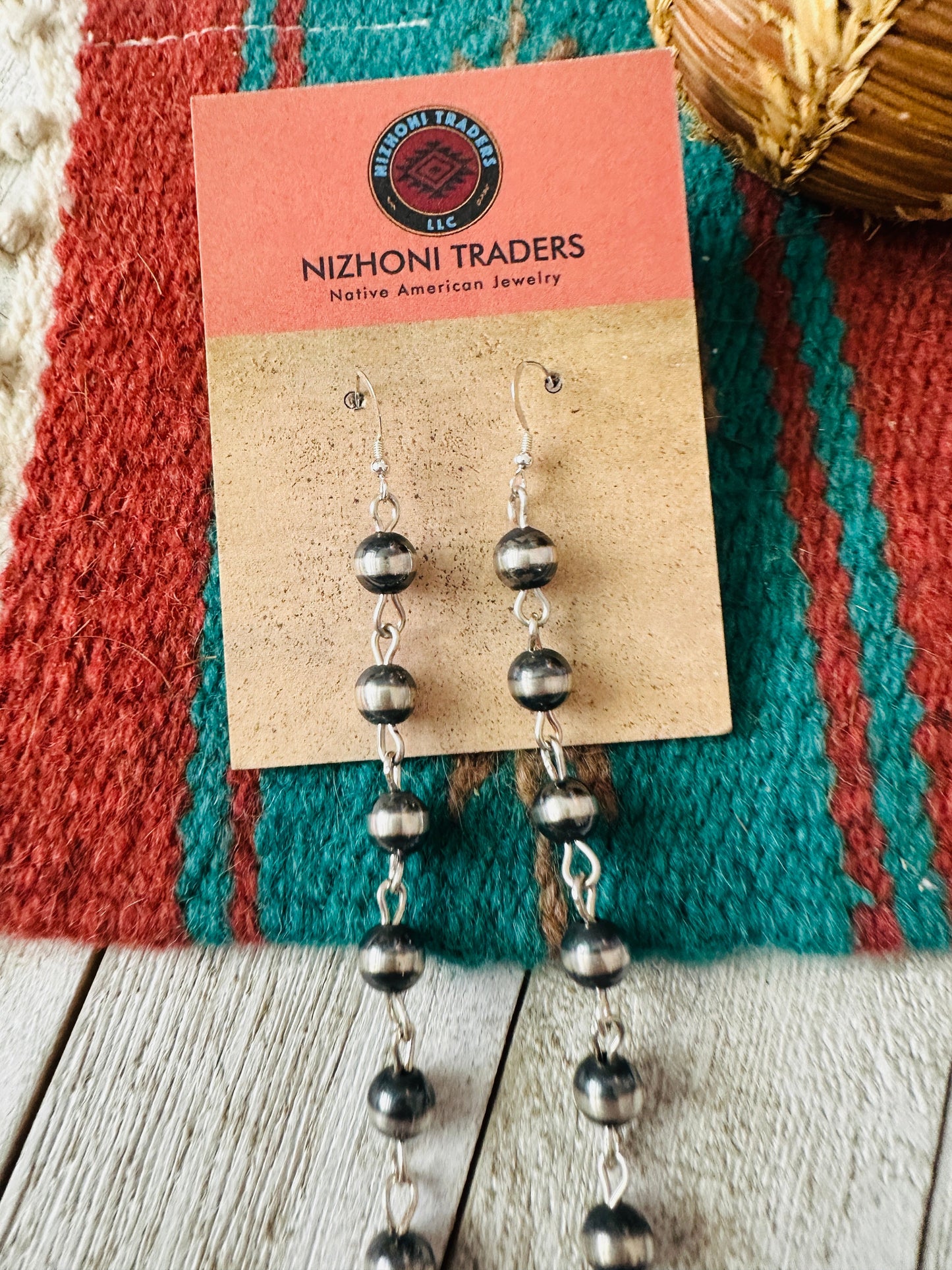 Handcrafted Sterling Silver Pearl Dangle Earrings 6”