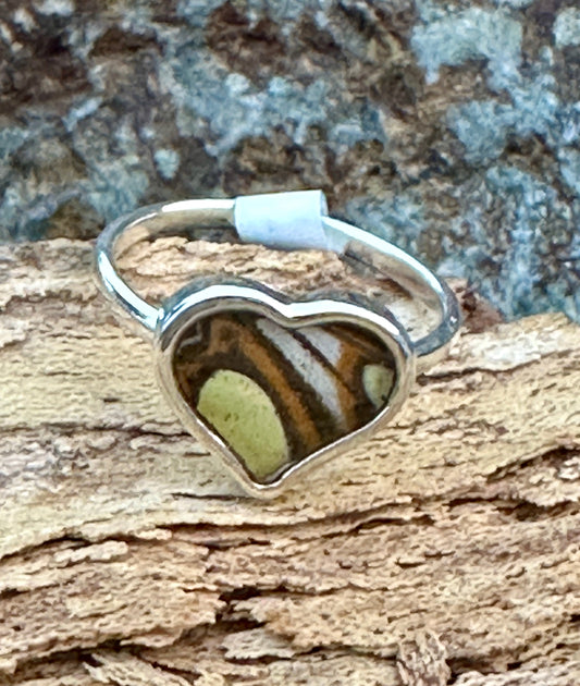 Malachite Butterfly Sterling Silver Ring Size 8