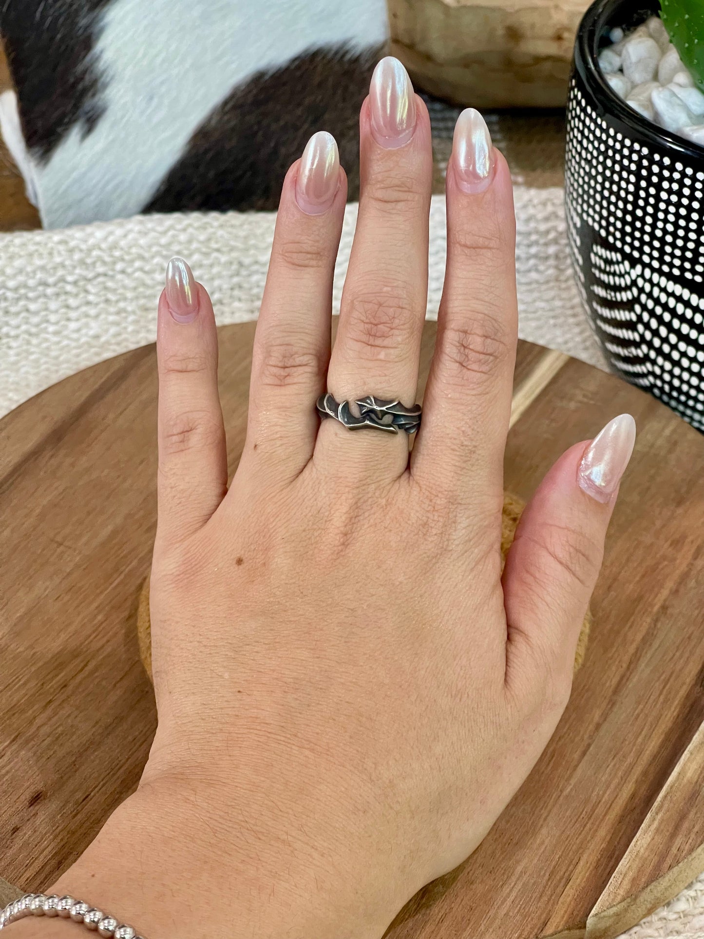 Handcrafted Sterling Silver Size 8 Ring