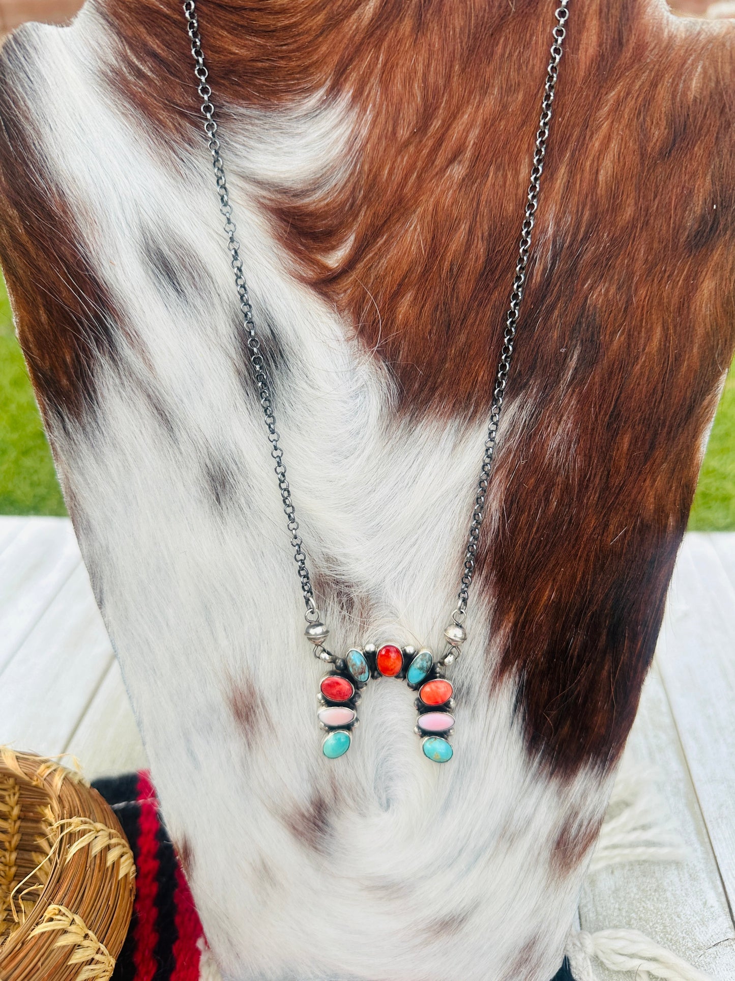 Handcrafted Multi Stone & Sterling Silver Naja Necklace by Jacqueline Silver
