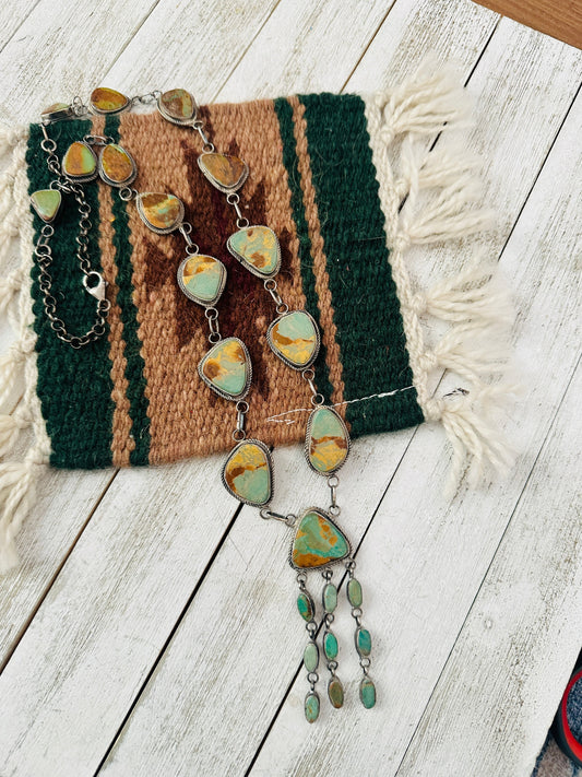 Handcrafted Sterling Silver & Royston Turquoise Necklace by Jacqueline Silver