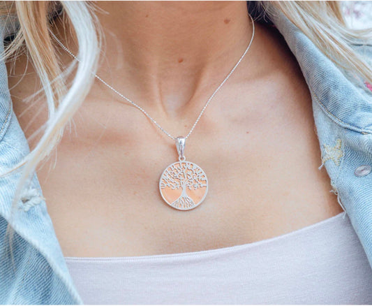 Copper & Sterling Silver Tree of Life Pendant Necklace