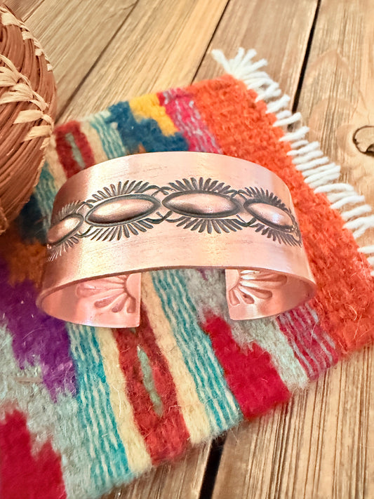 Handcrafted Copper Cuff Bracelet by Elvira Bill