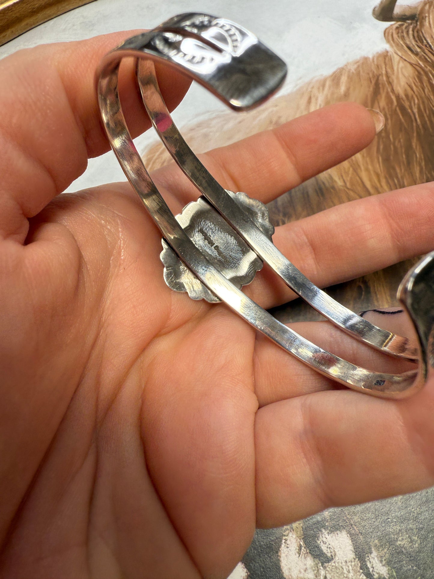 Beautiful Handmade Sterling Silver Pink Conch Cuff