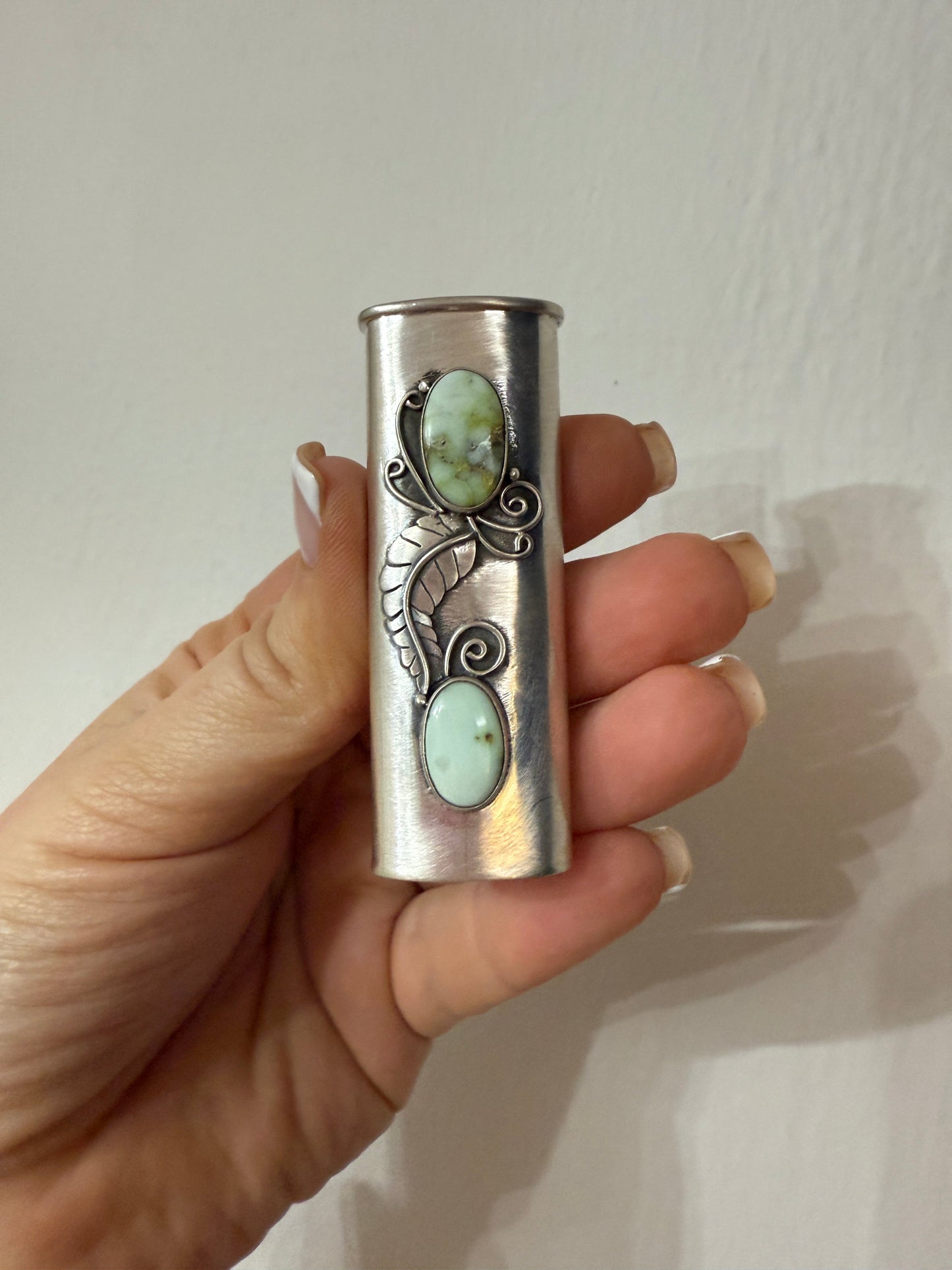 Handmade Sterling Silver & Palomino Turquoise Lighter Cover