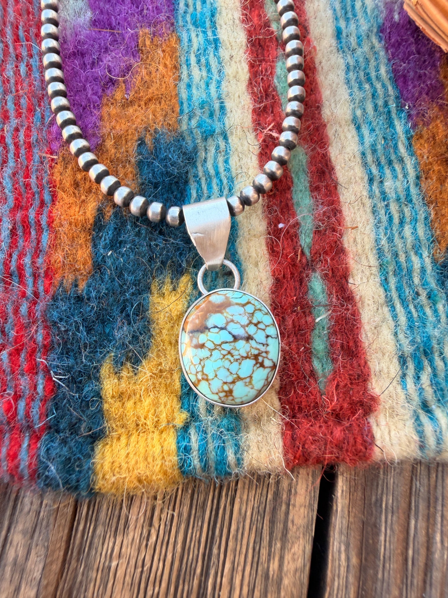 Handcrafted Sterling Silver & Turquoise Pendant by Susie Cooke