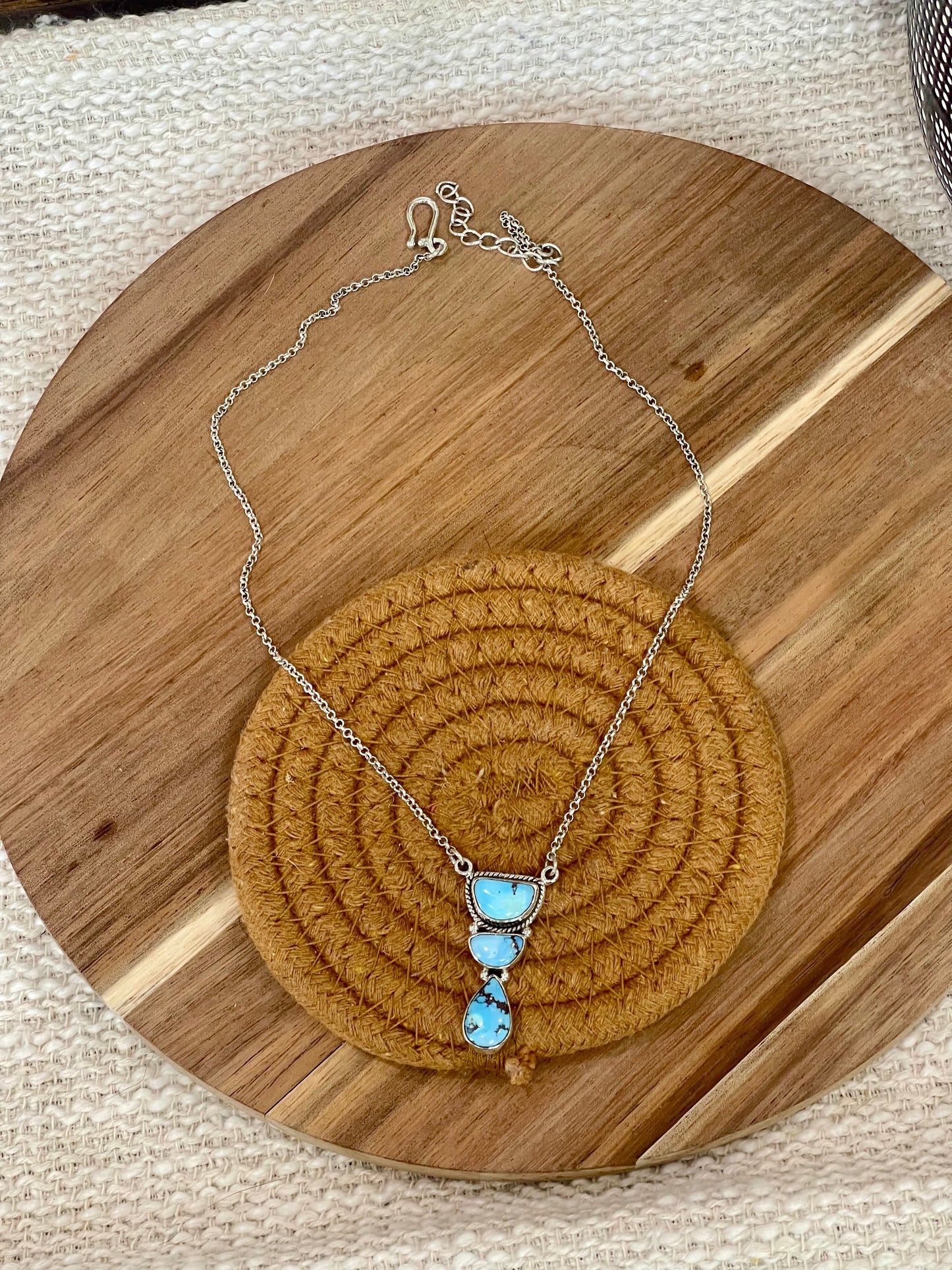 Handcrafted Sterling Silver & Golden Hills Cluster Necklace