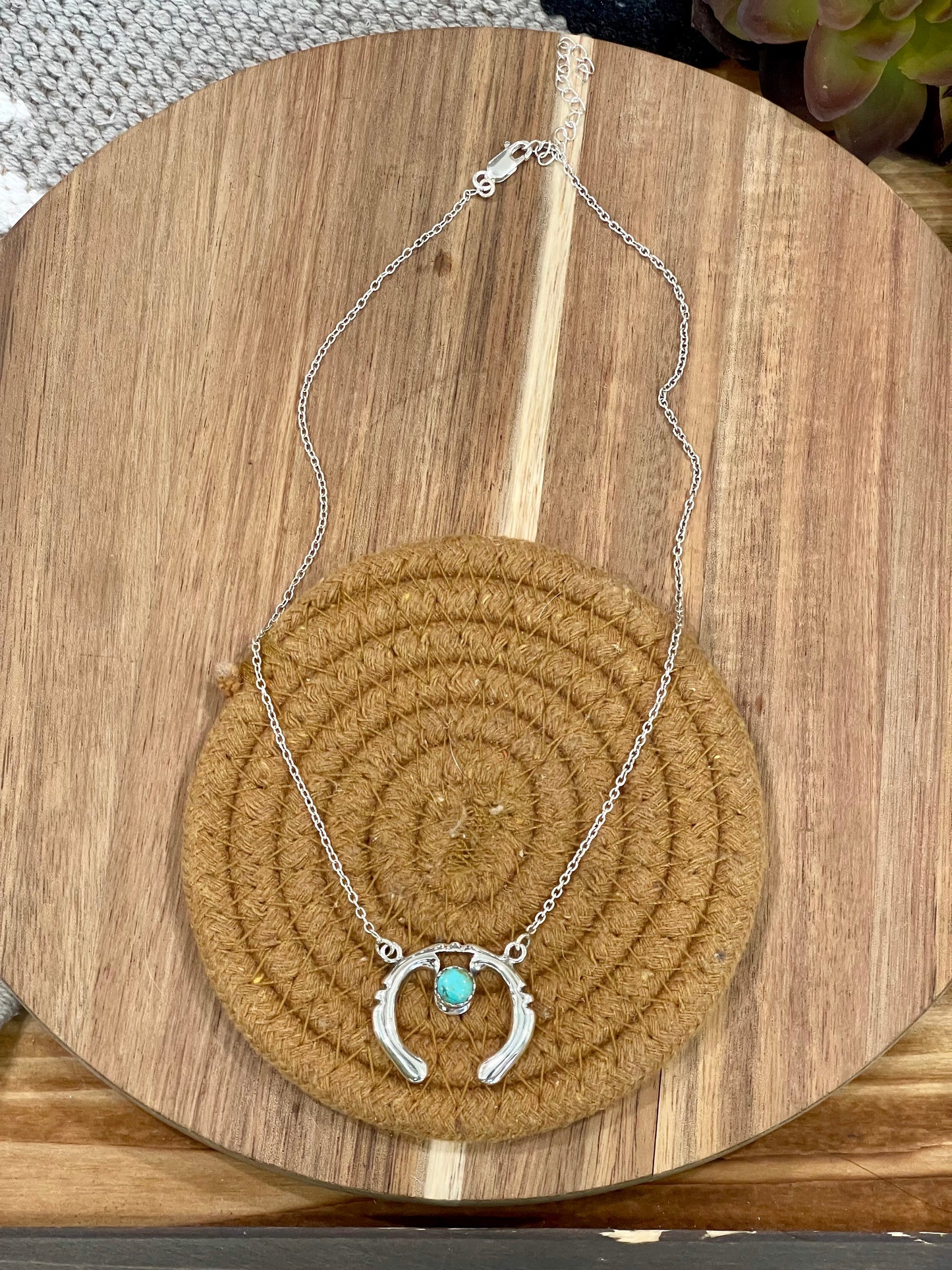Handmade Sterling Silver & Turquoise Naja Necklace