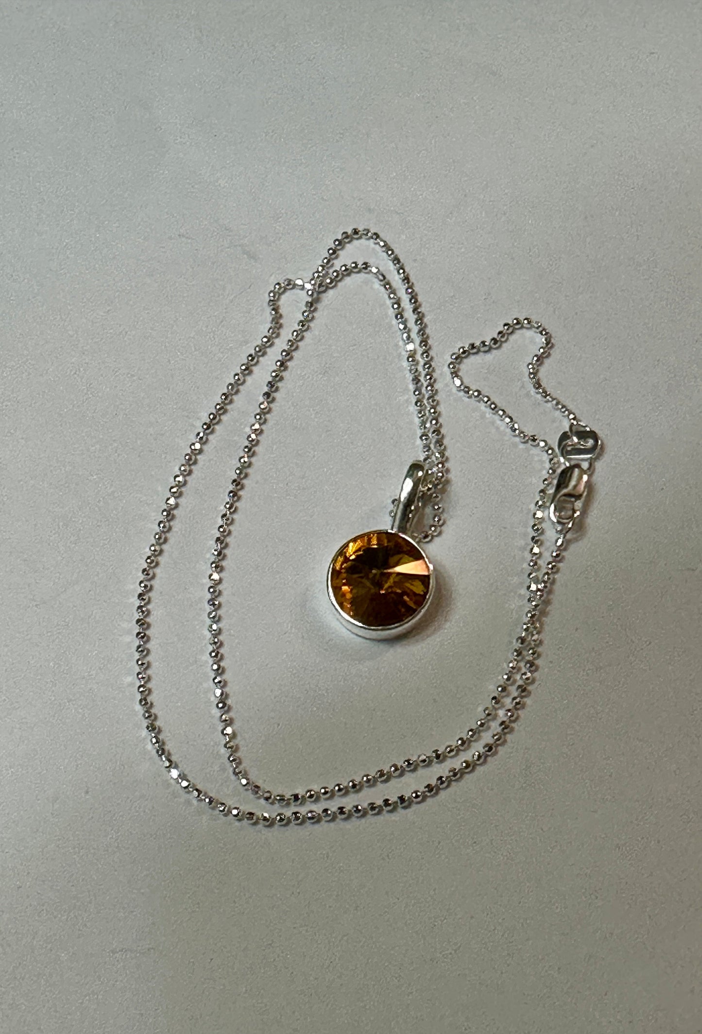 Honey Crystal Pendant Necklace