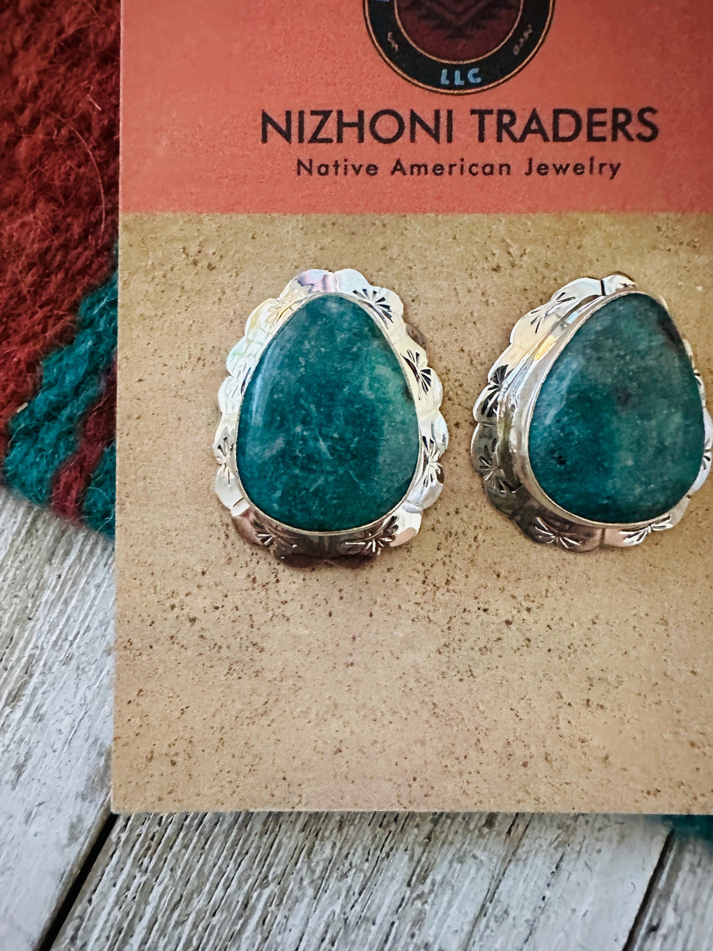Handcrafted Turquoise & Sterling Silver Concho Post Earrings