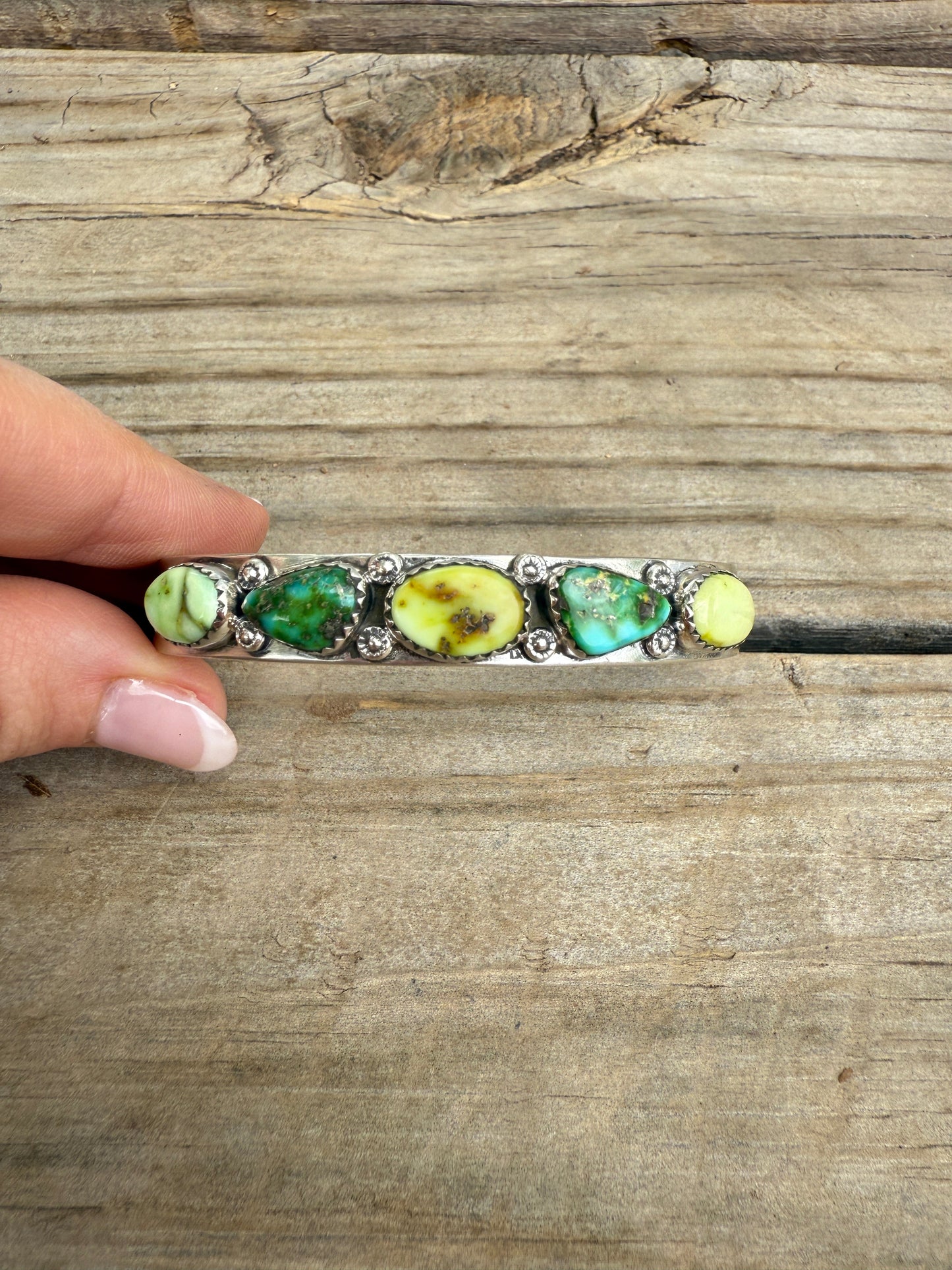 Handmade Sterling Silver, Sonoran Mountain & Palomino Turquoise Adjustable Cuff Bracelet