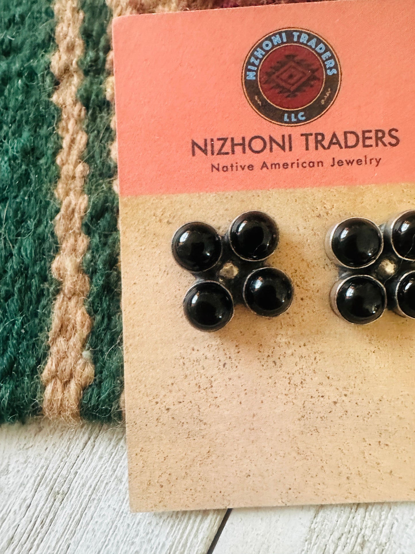 Handcrafted Onyx & Sterling Silver Cluster Post Earrings