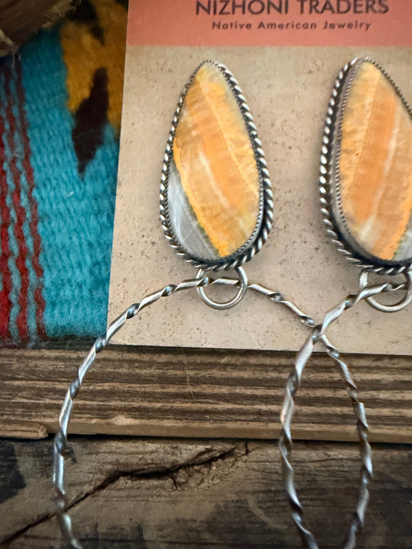Handcrafted Bumblebee & Sterling Silver Hoop Dangle Earrings