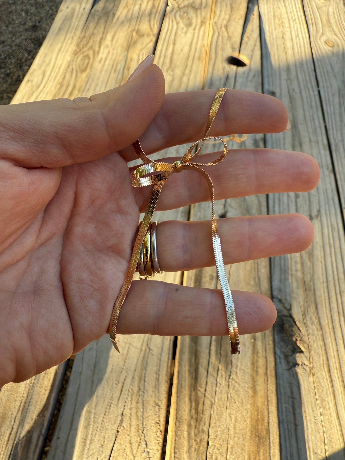 “The Golden Collection”  BOW NECKLACE Handmade Gold Plated Necklace STYLE 2