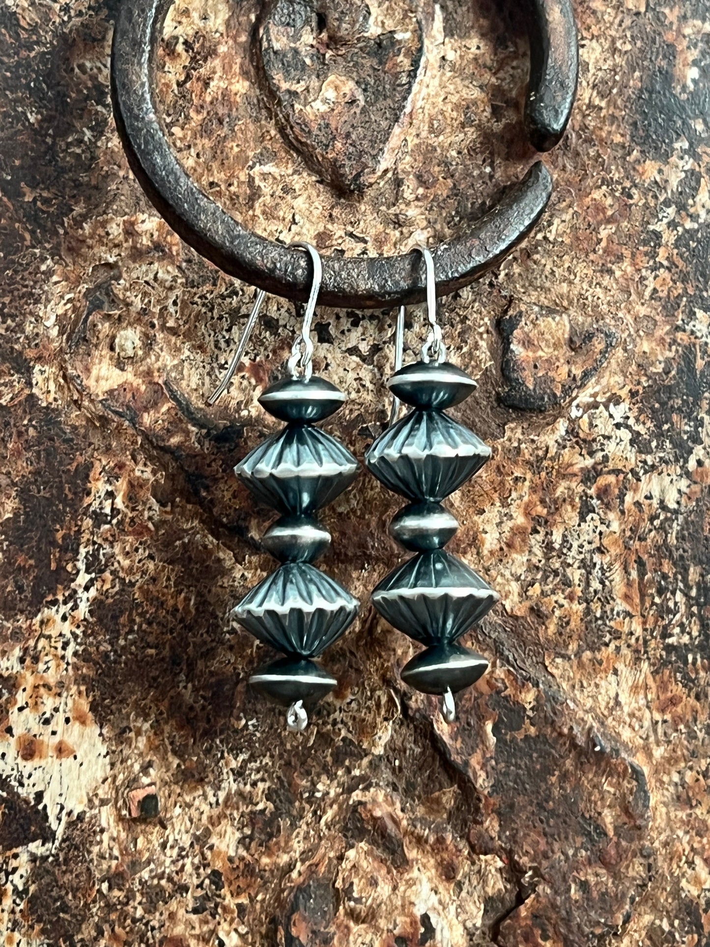 Handcrafted Sterling Silver Handmade Beaded Drop Earrings