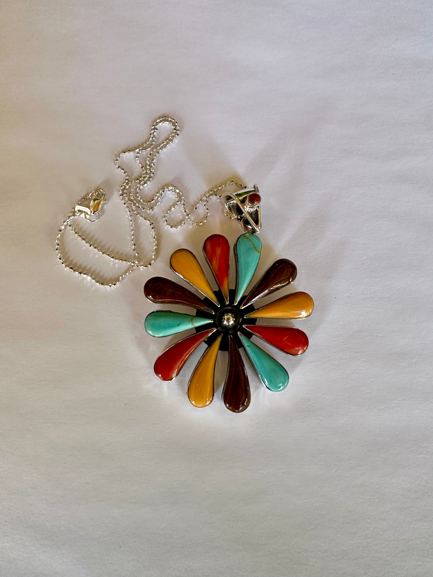 Daisy Multistone Sterling Silver Pendant Necklace