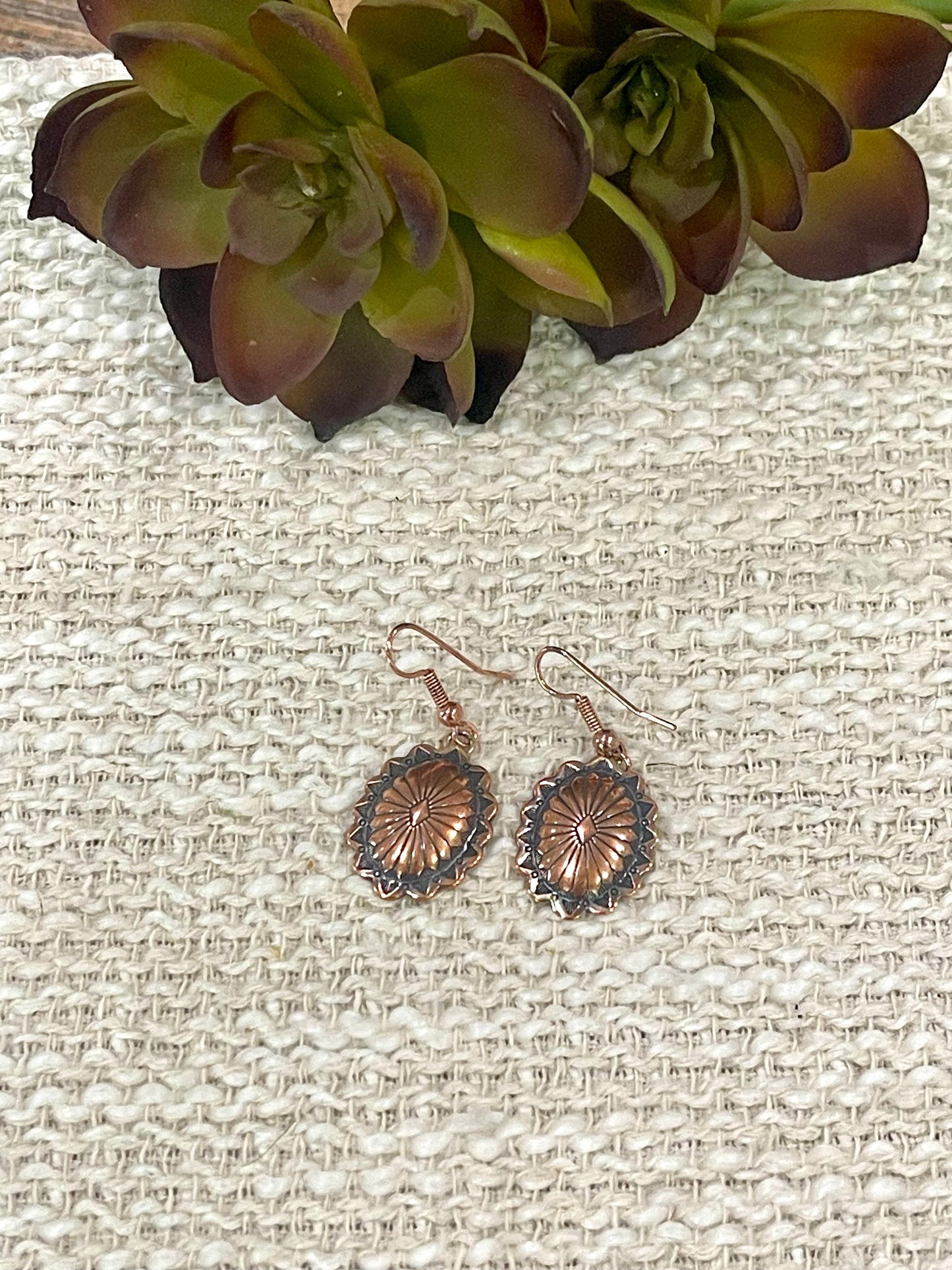 Handmade Copper Dangle Earrings